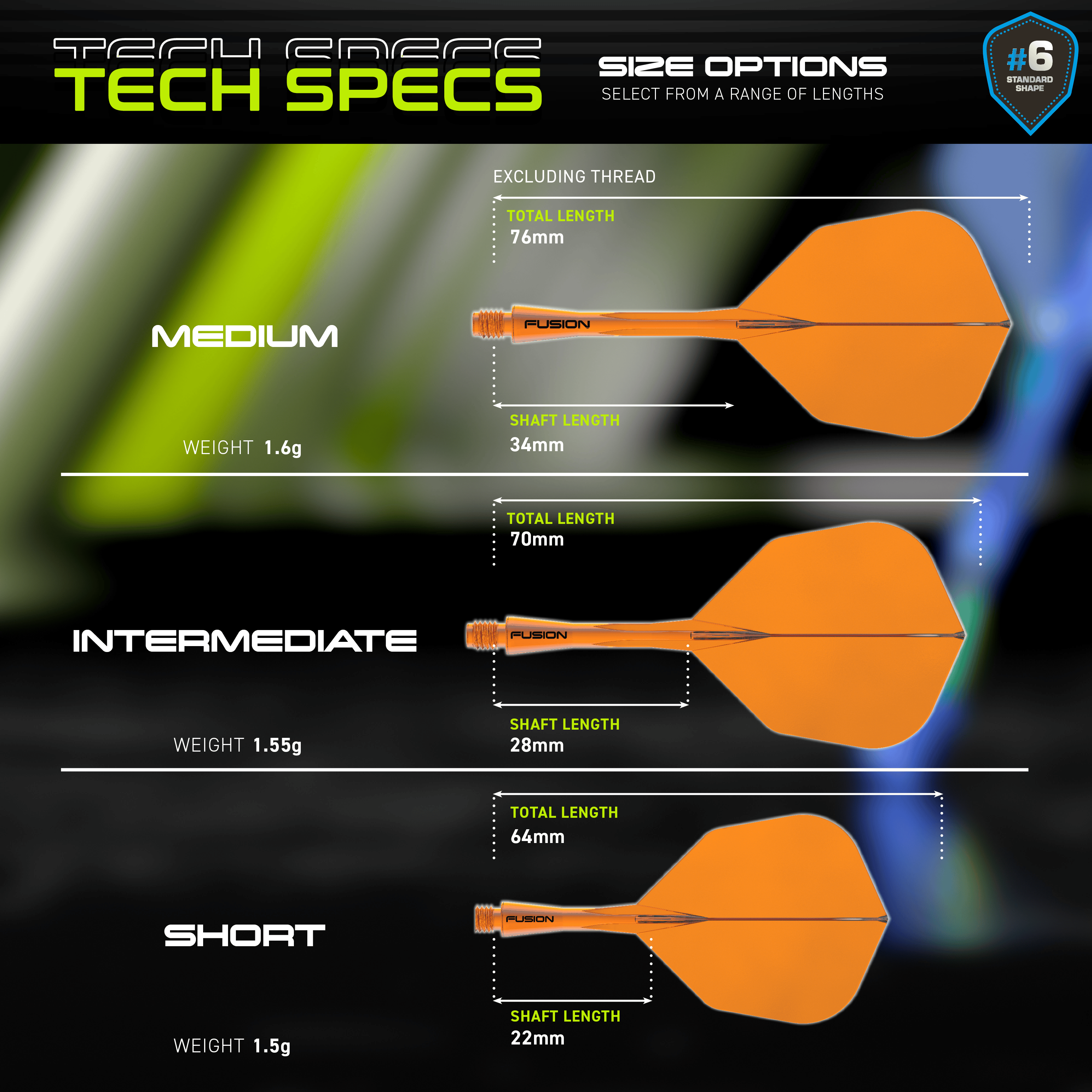 Sistema di alberi di volo a fusione Winmau n. 6 arancione neon Hier ist das Winmau Fusion Flight-Shaft-System No6 in Neon Orange dargestellt. Das Produkt vereint Flight und Schaft für erhöhte Stabilität im Dartspiel.