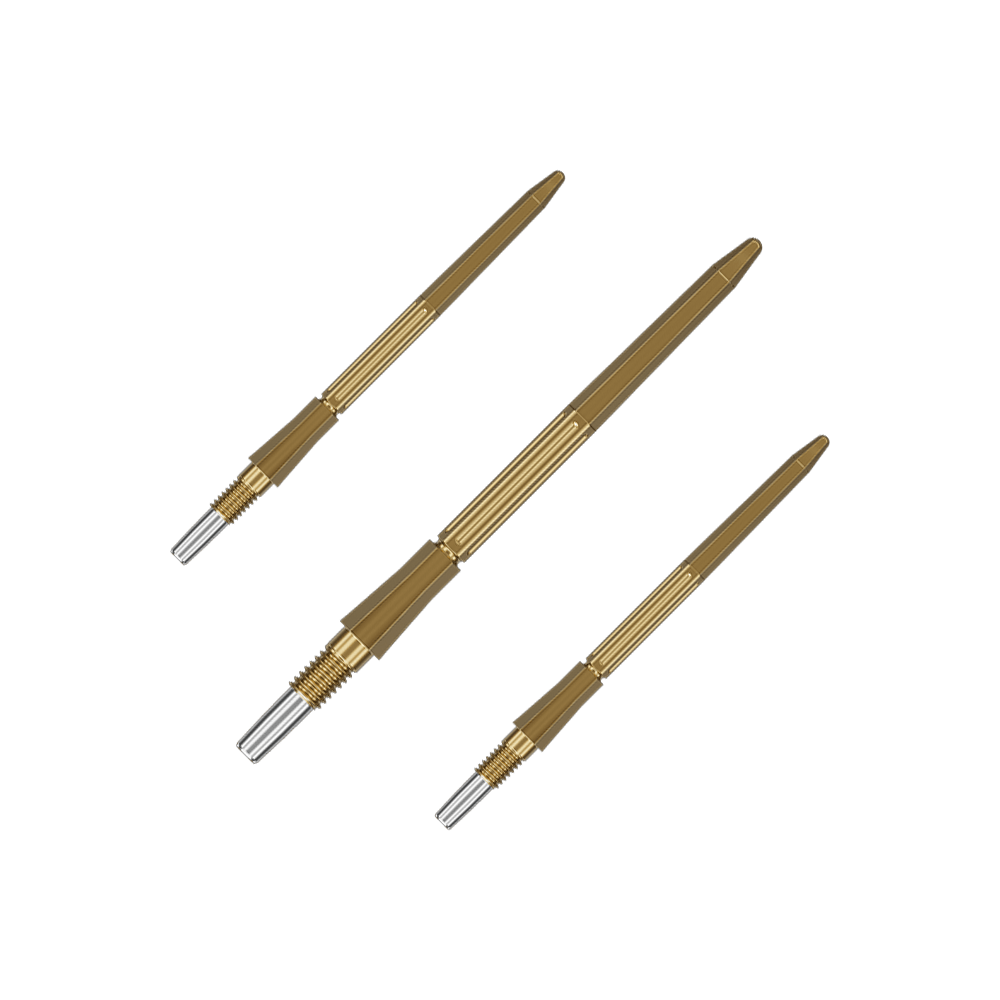 Punte per freccette Target Elysian Archetype 43 Swiss Point in acciaio - Oro Das Bild zeigt ein Set goldener Dartspitzen. Es handelt sich um Target Elysian Archetype 43 SwissPoint Dartspitzen, 35 mm.
