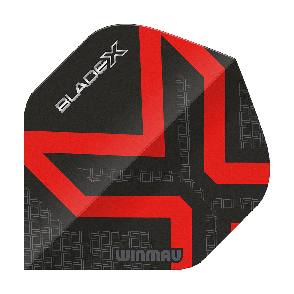 Alette standard Winmau Prism Delta Blade X Metallic Red No2 Dieses Bild zeigt den Winmau Prism Delta Blade X Metallic Red No2 Standard Flight. Der Flight ist in einer roten Metallic-Optik dargestellt.
