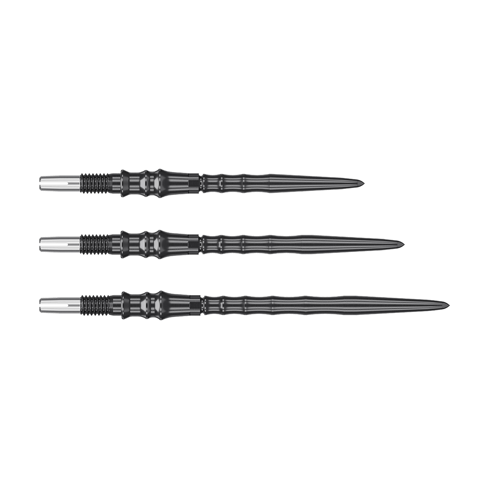 Punte per freccette Target Japan Premium Swiss Point in acciaio - Nere Das Bild zeigt die Target Japan Premium Swiss Point Steeldartspitzen in Schwarz. Die Spitzen sind robust und bieten einen sicheren Halt im Board.