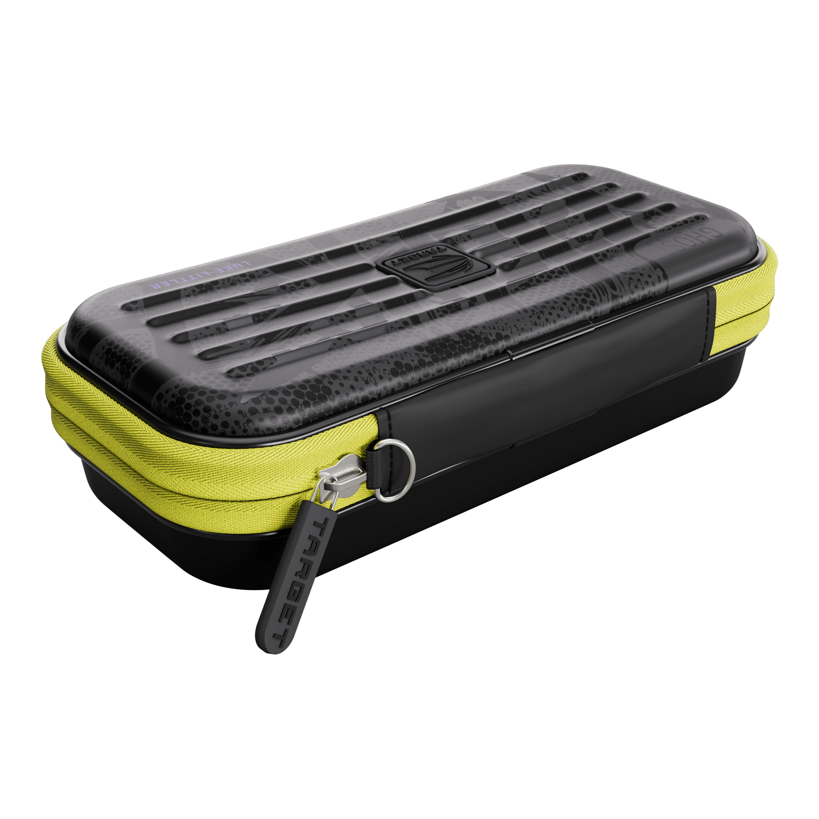Custodia per freccette Luke Littler della serie Ghost di Takoma Auf dem Bild ist das Takoma Ghost Series Luke Littler Dartcase abgebildet. Diese Darttasche bietet sicheren Schutz für Dartpfeile.