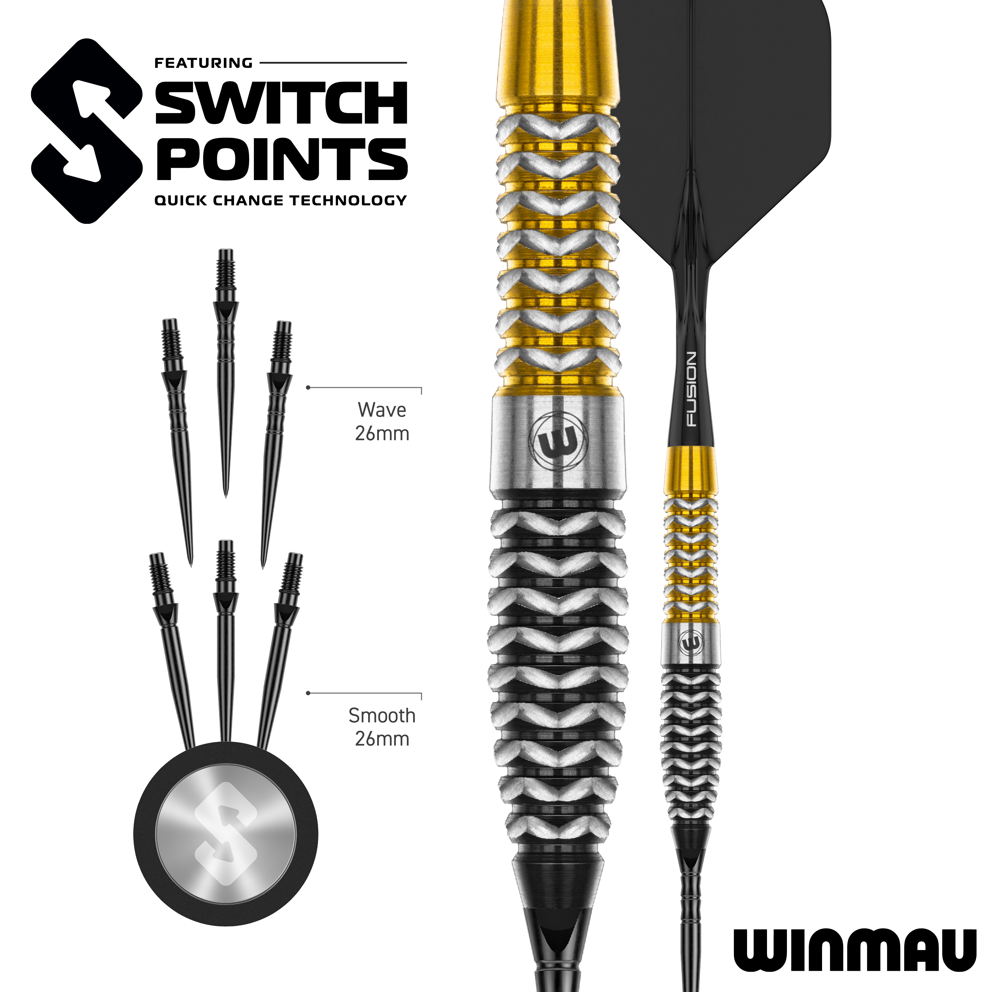 Punti di commutazione per siluri Winmau Exion Steeldarts Das Bild zeigt vermutlich einen Winmau Exion Torpedo Switch Points Steeldarts aus einer anderen Perspektive. Es handelt sich um ein Produkt speziell für den Dartsport.