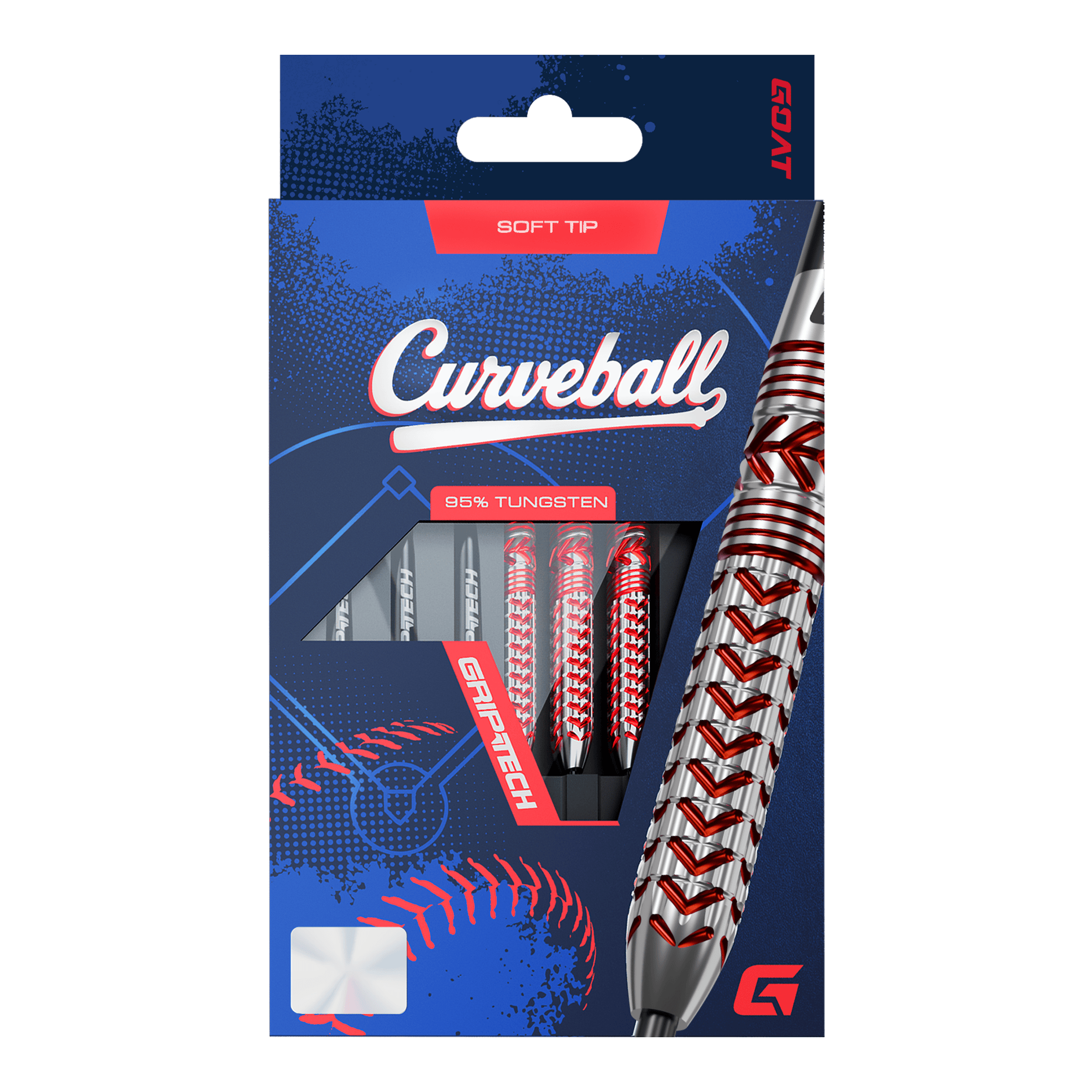 Freccette morbide GOAT Curveball - 20 g Abgebildet sind die GOAT Curveball Tungsten Softdarts - 20g. Die Softdarts sind 20 Gramm schwer und aus hochwertigem Tungsten hergestellt.