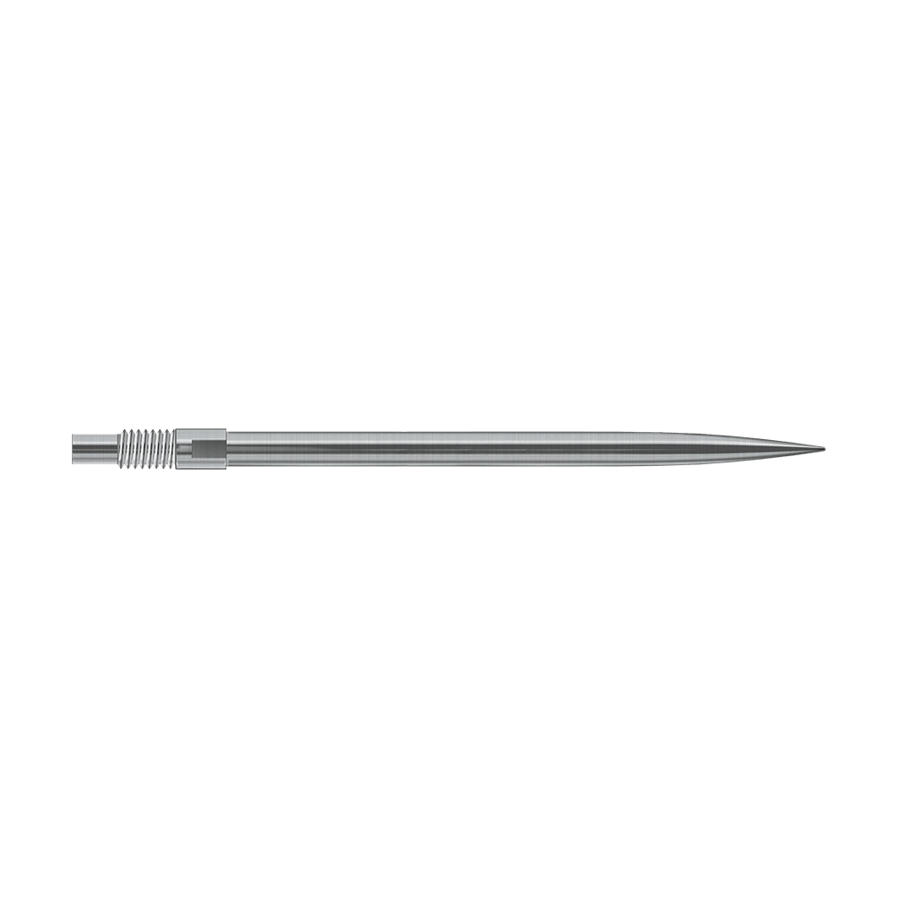 Punte per freccette Harrows Quick Point - Argento Das Bild zeigt vermutlich silberne Dartspitzen von Harrows in 40mm Länge. Der Dateiname lautet 'QP23950_Harrows_QuickPoint_Dartspitzen_Silber_40mm_2'.