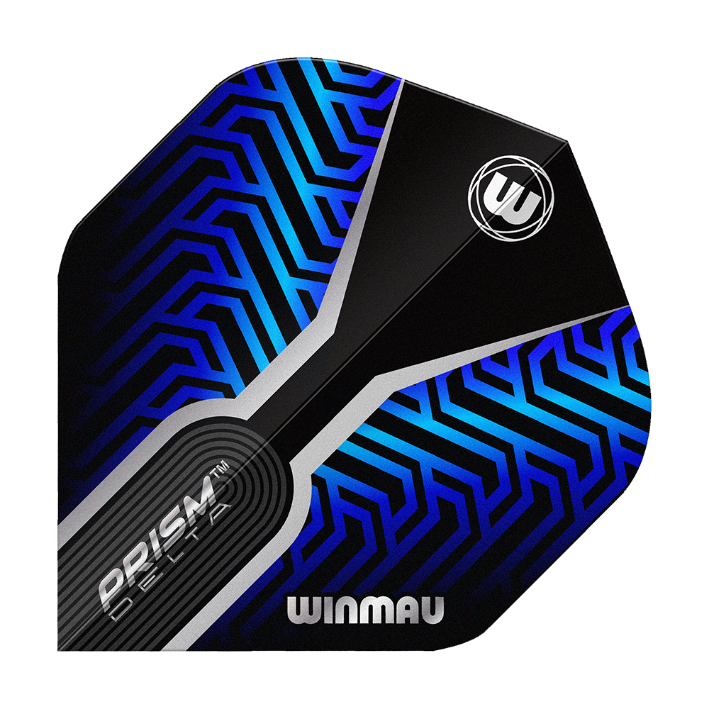 Voli standard Winmau Prism Delta Blue n. 2 Hier zu sehen sind die Winmau Prism Delta Blue No2 Standard Flights. Die Dart Flights verfügen über ein auffälliges blau-schwarzes Muster.