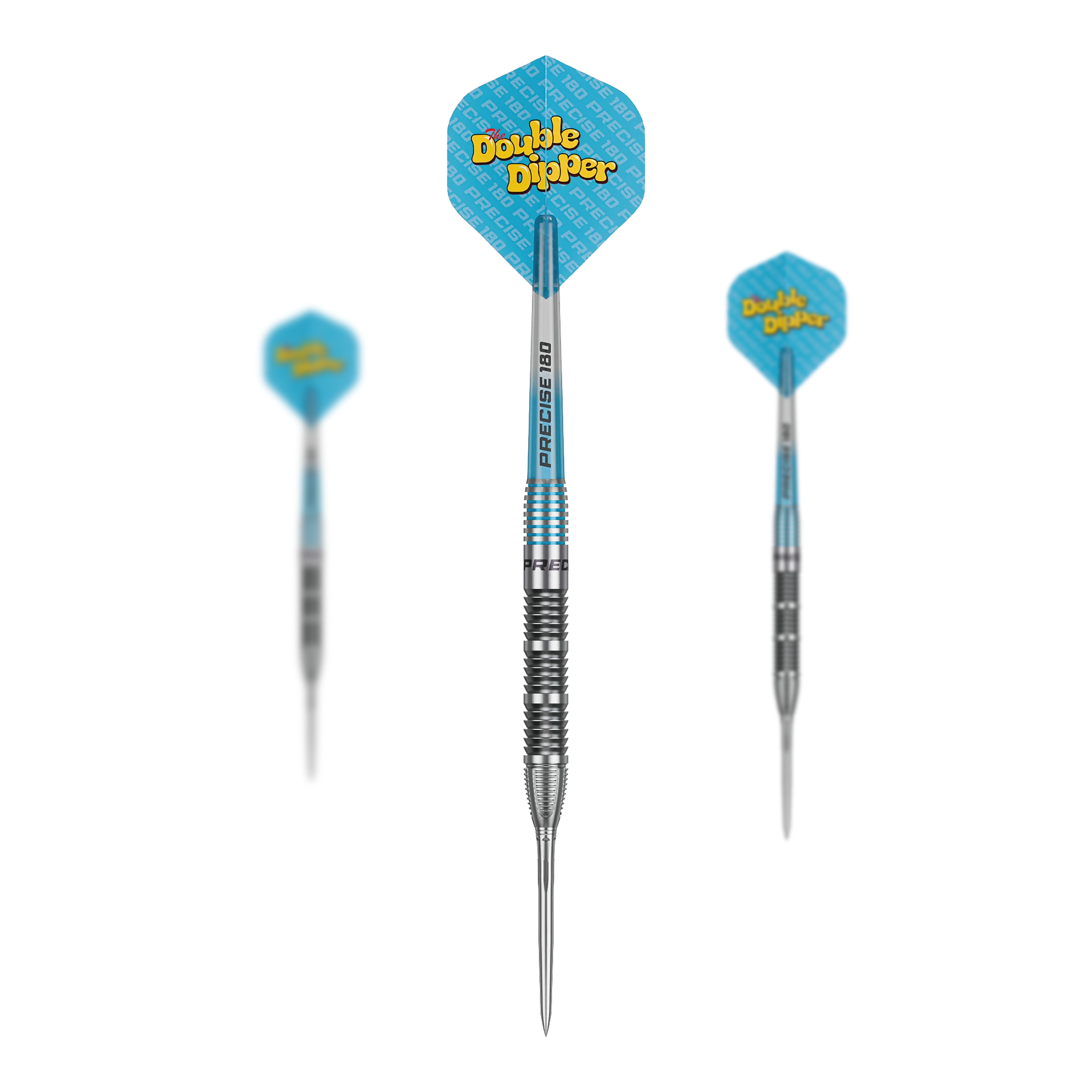 Freccette in acciaio Precise 180 Bela Schugmann Double Dipper V1 Das Bild zeigt ein Set der Precise 180 Bela Schugmann Double Dipper V1 Steeldarts. Das Set ist ideal für Dartliebhaber.