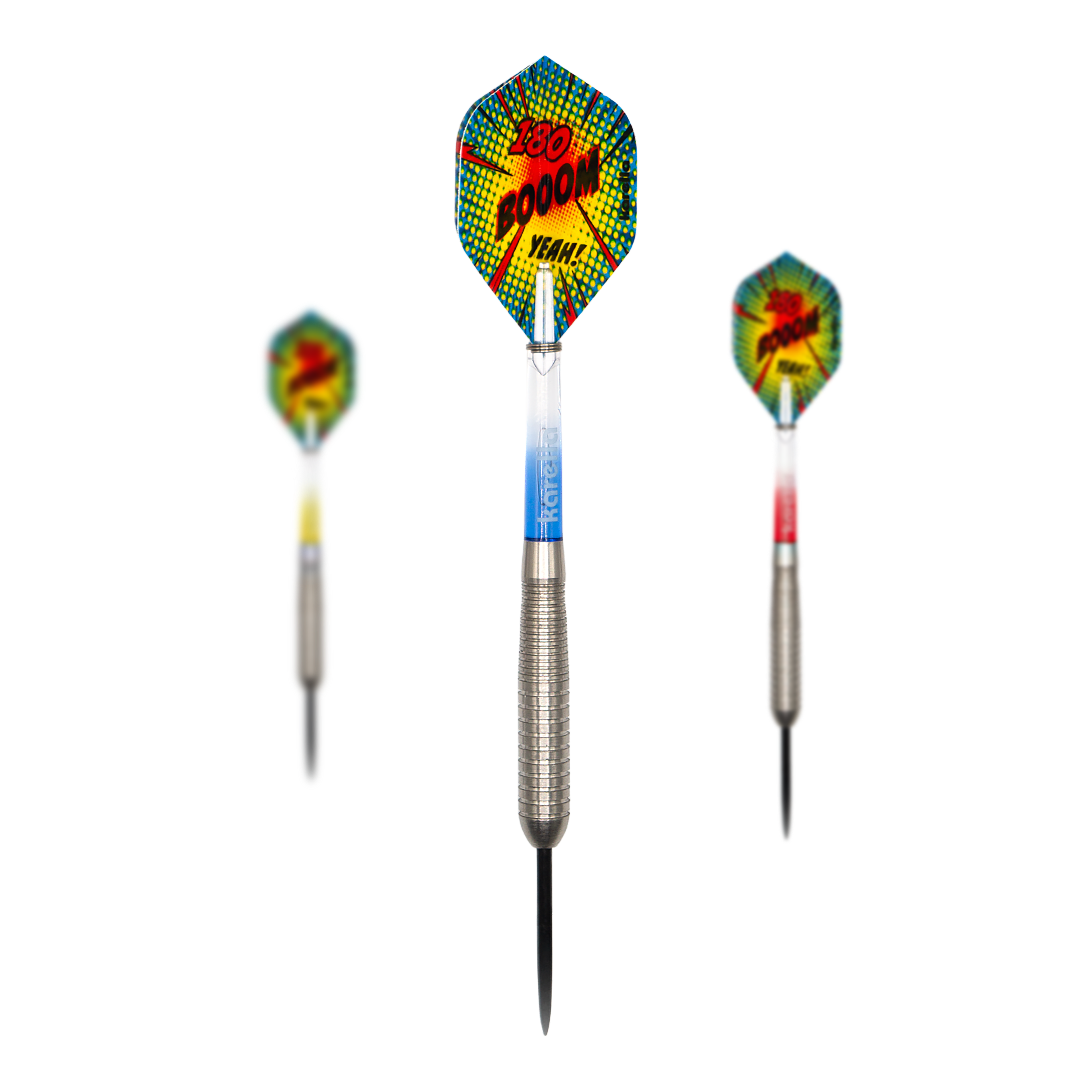 Freccette in acciaio Karella Comic Line CL-4 - 23 g Zu sehen ist ein Set der Karella Comic Line CL-4 Steeldarts - 23g. Das Set eignet sich für Einsteiger und fortgeschrittene Spieler.