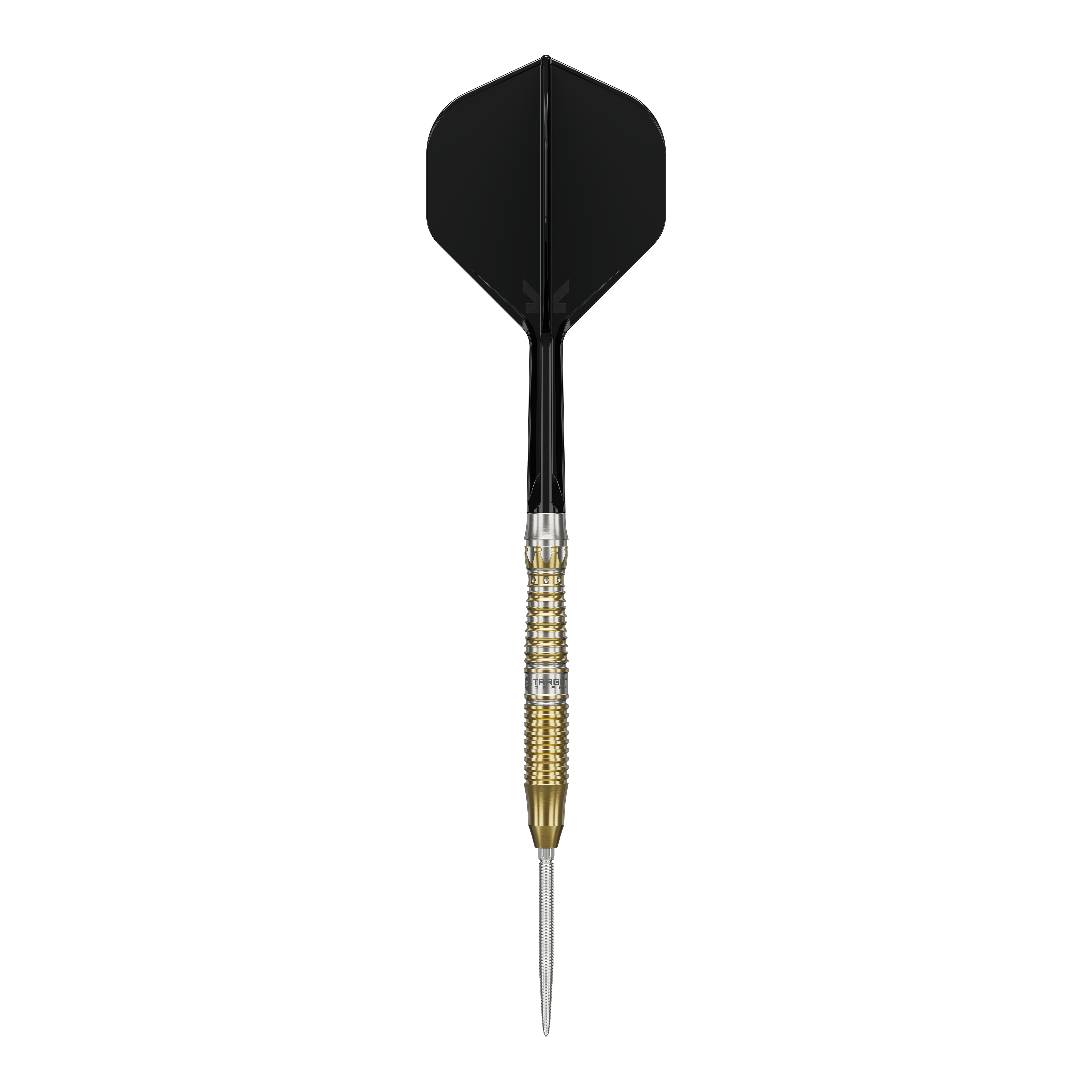 Das Produkt zeigt die Target Japan Black Marque Enzo Swiss Point Steeldarts. Diese Darts sind besonders für Präzision und Stil bekannt.