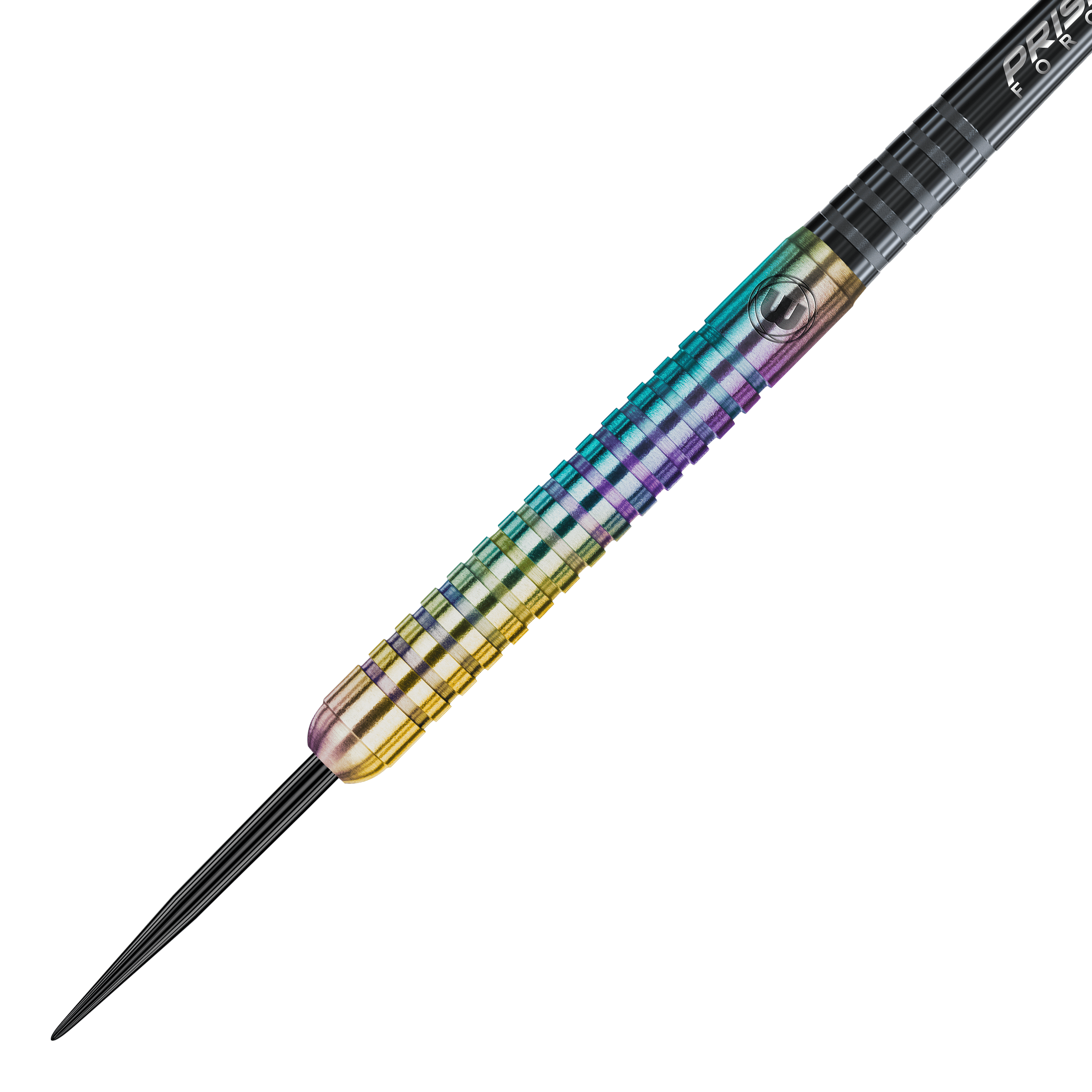 Freccette in acciaio Winmau Foxfire Urban Das Bild zeigt einen Winmau Foxfire Urban Steeldart. Der Dartpfeil hat einen schillernden, mehrfarbigen Schaft mit Rillen für besseren Halt.