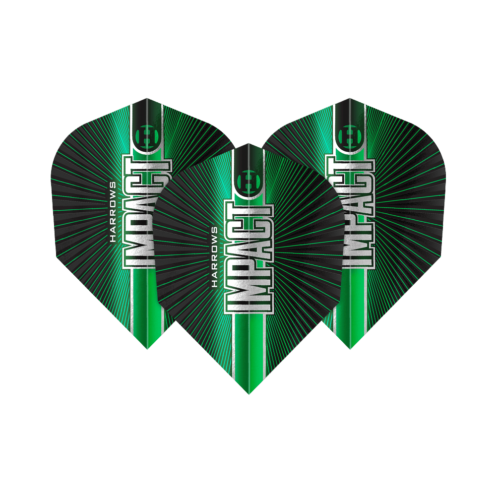 Harrows Impact n. 6 voli Gezeigt werden die Harrows Impact No6 Flights. Dieses Produkt sind spezielle Flights für Darts mit besonderer Stabilität.
