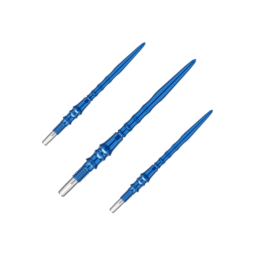 Punte per freccette Target Japan Premium Swiss Point - Blu Hier ist ein Set aus blauen Dartspitzen abgebildet. Die Spitzen haben eine Länge von 35 mm.