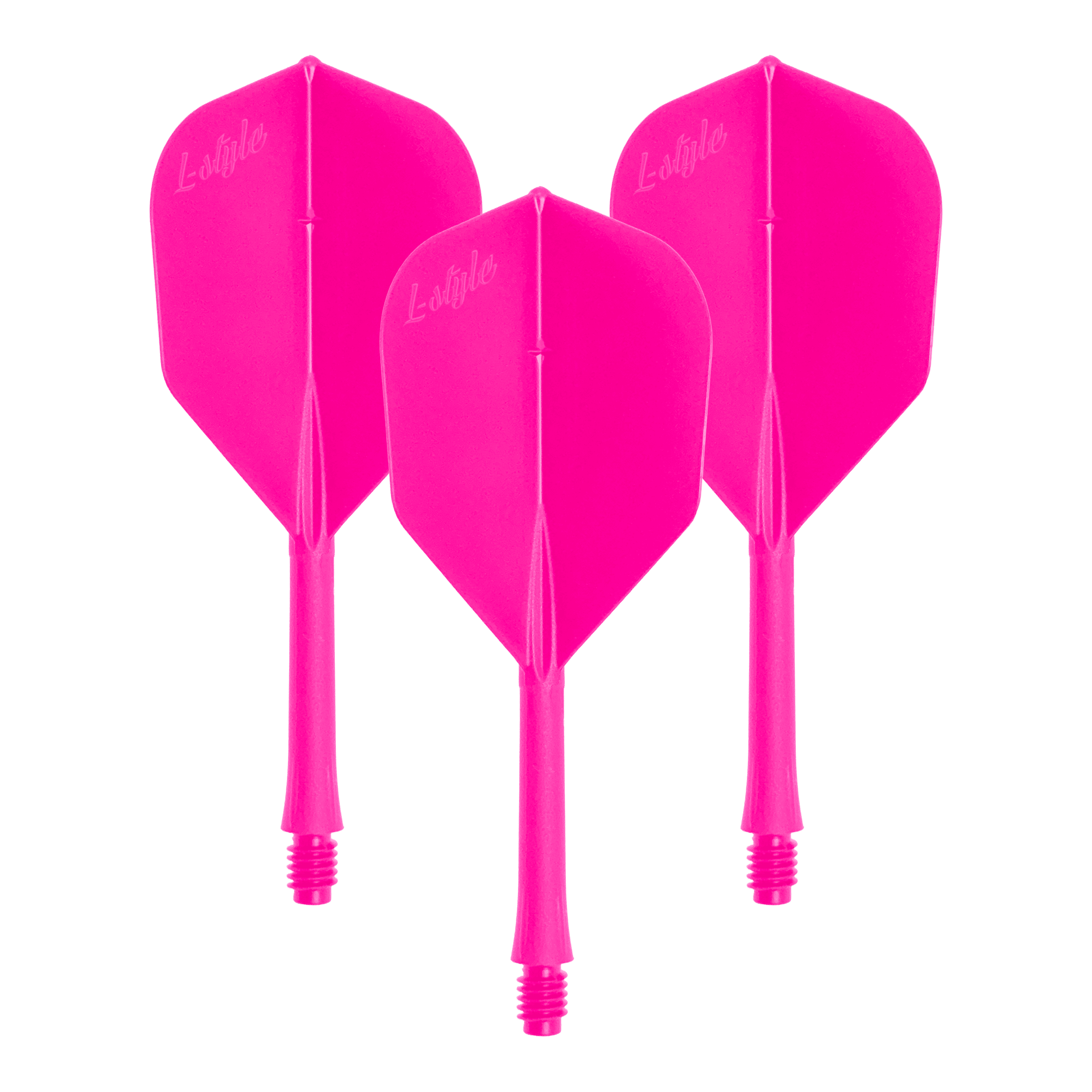 BarFlights stile L 2BA L3 - 260 Das Bild zeigt einen Dart-Flug in Neon-Pink. Gezeigt wird der Artikel 'LSF-905_L-Style_BarFlight_NeonPink_1Set'.