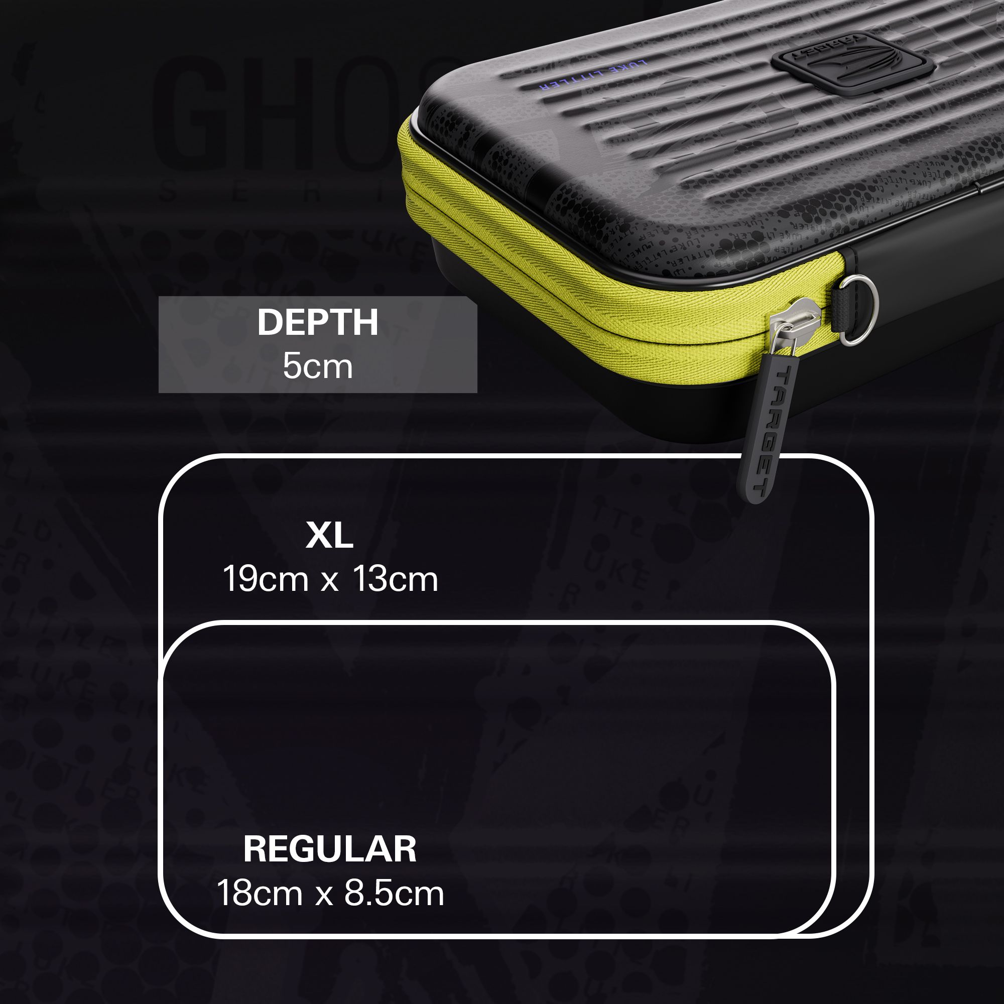 Custodia per freccette Takoma XL Ghost Series Luke Littler Zu sehen ist das Takoma XL Ghost Series Luke Littler Dartcase. Dieses Dartcase bietet Platz für Zubehör und schützt die Darts.