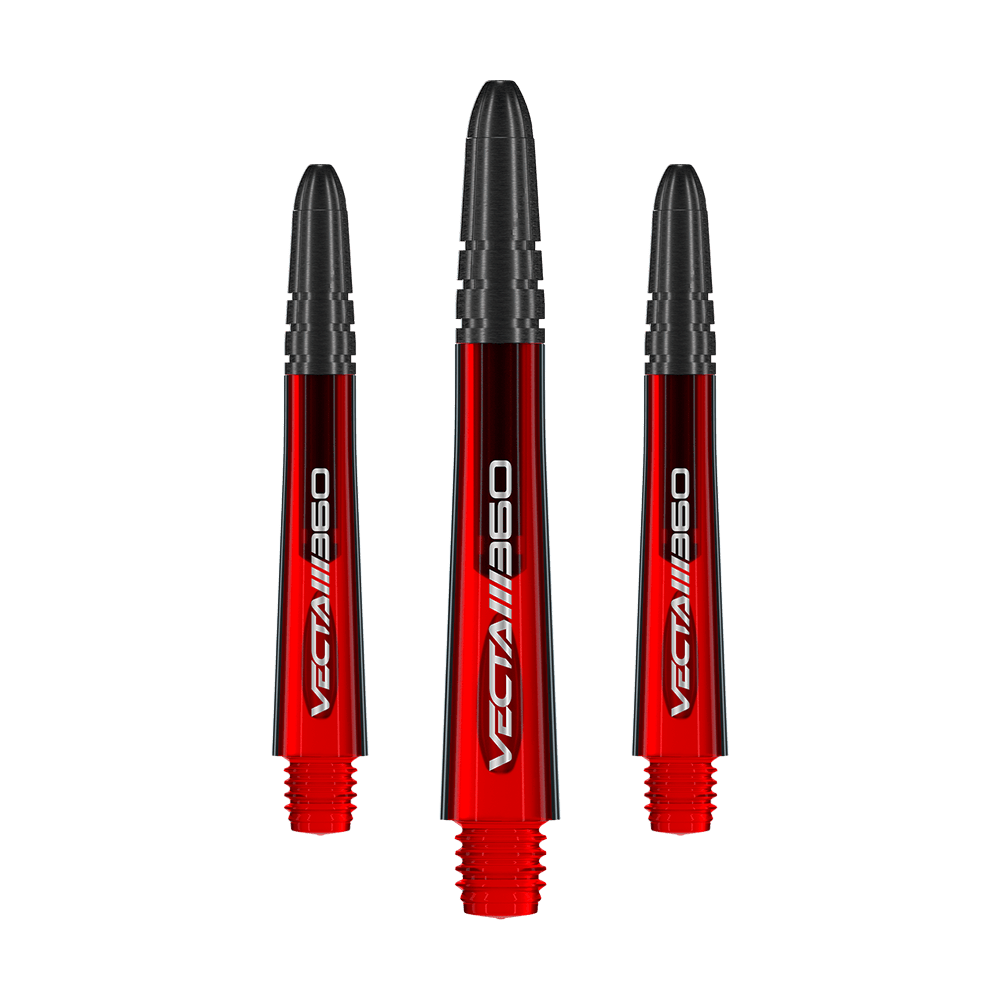 Aste Winmau Vecta Blade 360 - Rosse Das Produkt zeigt einen Satz von Dart-Shafts mit dem Namen 7025-219_Winmau_Vecta_Blade360_Shafts_Rot_40mm_1Set. Die Dart-Shafts sind rot und 40 mm lang.