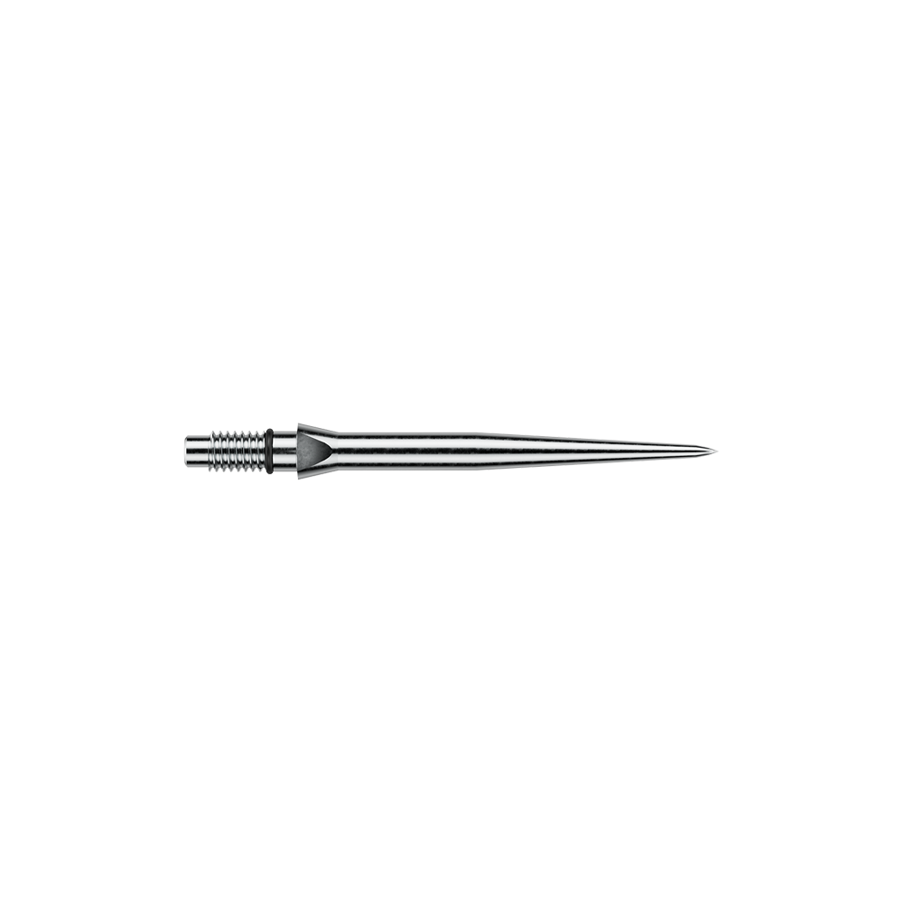 Winmau Switch Point Punte per freccette in acciaio liscio - Effetto argento Zu sehen sind Winmau Switch Point Smooth Silver Effect Steeldartspitzen mit 26 mm Länge. Die Spitzen sind silberfarben und glänzend ausgeführt.