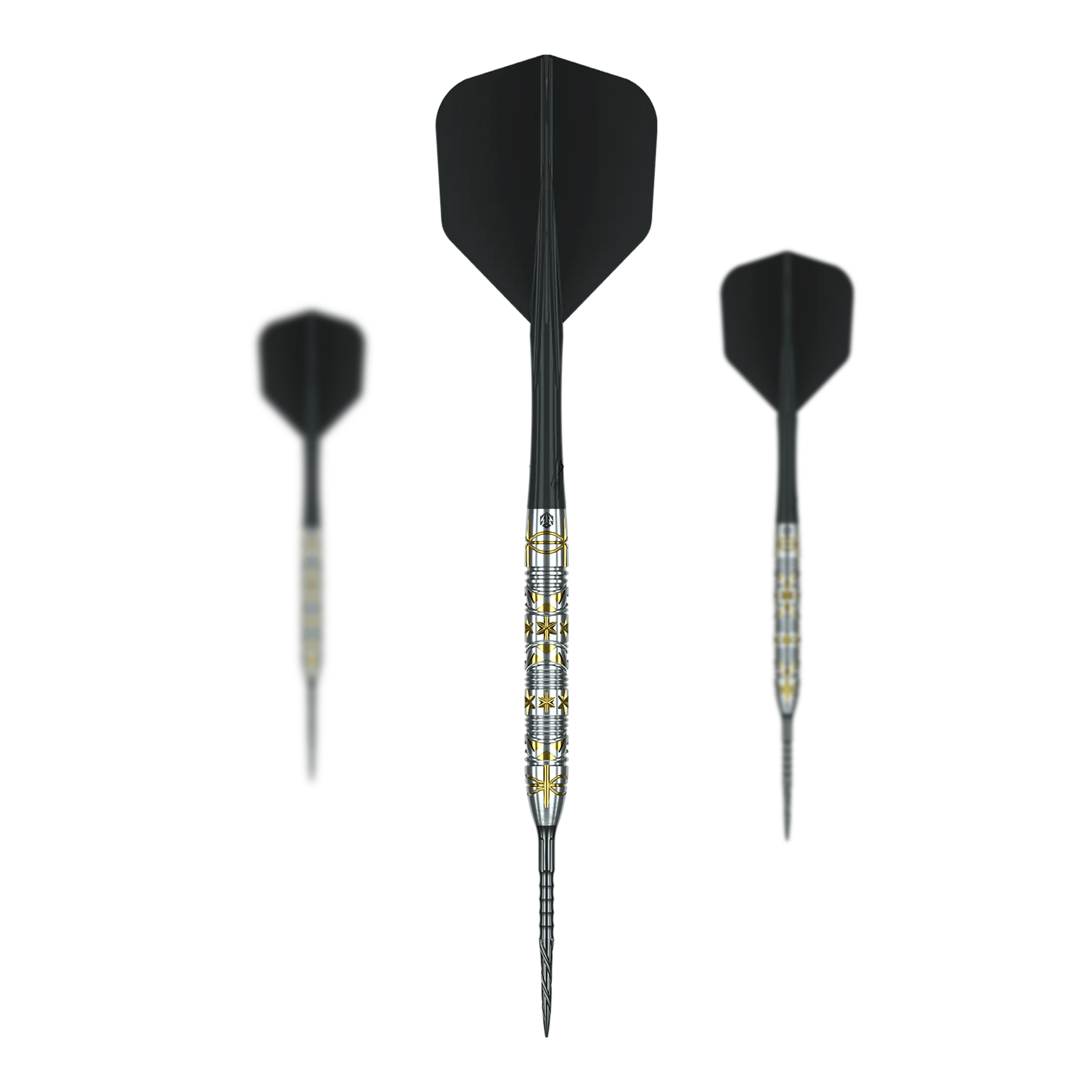 Freccette in acciaio Caliburn Halo H1 - 22,5 g Das Bild stellt ein Set der Caliburn Halo H1 Steeldarts mit 22,5 g dar. Das Set eignet sich für professionelle und Hobby-Dartspieler.