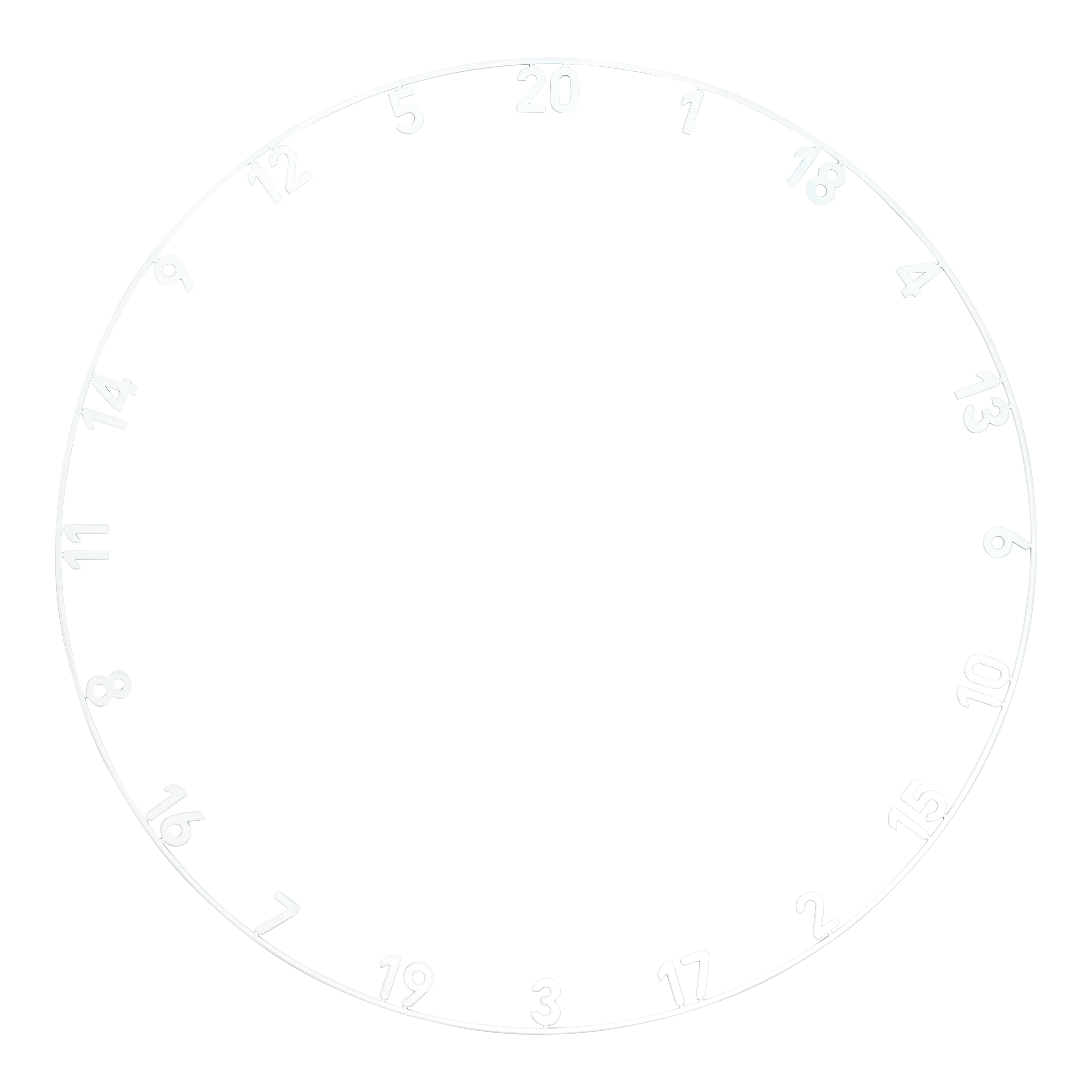 Bersaglio per freccette in acciaio Precise 180 Endorphine con anello numerato - Bianco classico Abgebildet ist das Precise 180 Endorphine Steeldartboard mit Nummernring in Weiß. Das Produkt eignet sich ideal für Dartspieler aller Leistungsstufen.