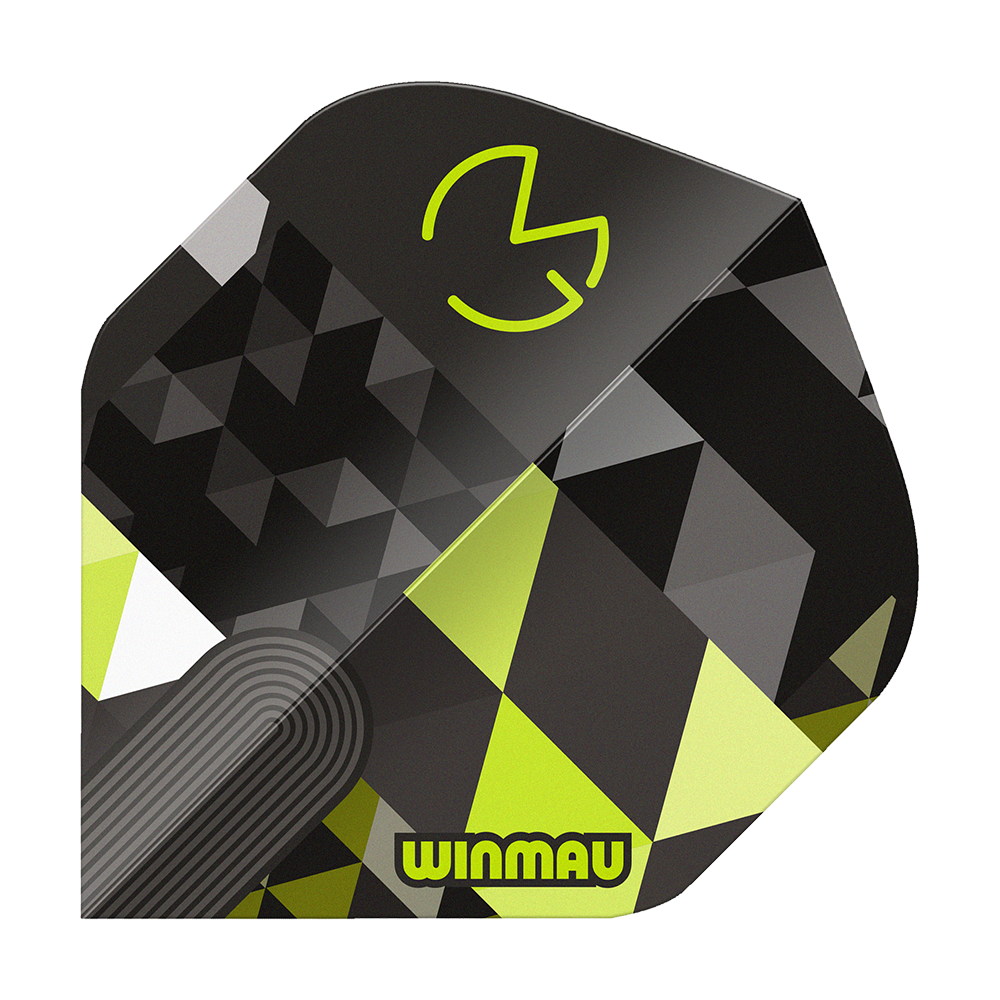 Voli standard Winmau Prism Delta MvG Logo Verde No2 Zu sehen ist Winmau Prism Delta MvG Logo Green No2 Standard Flights. Es handelt sich um Dart-Flights in grün mit MvG-Logo.