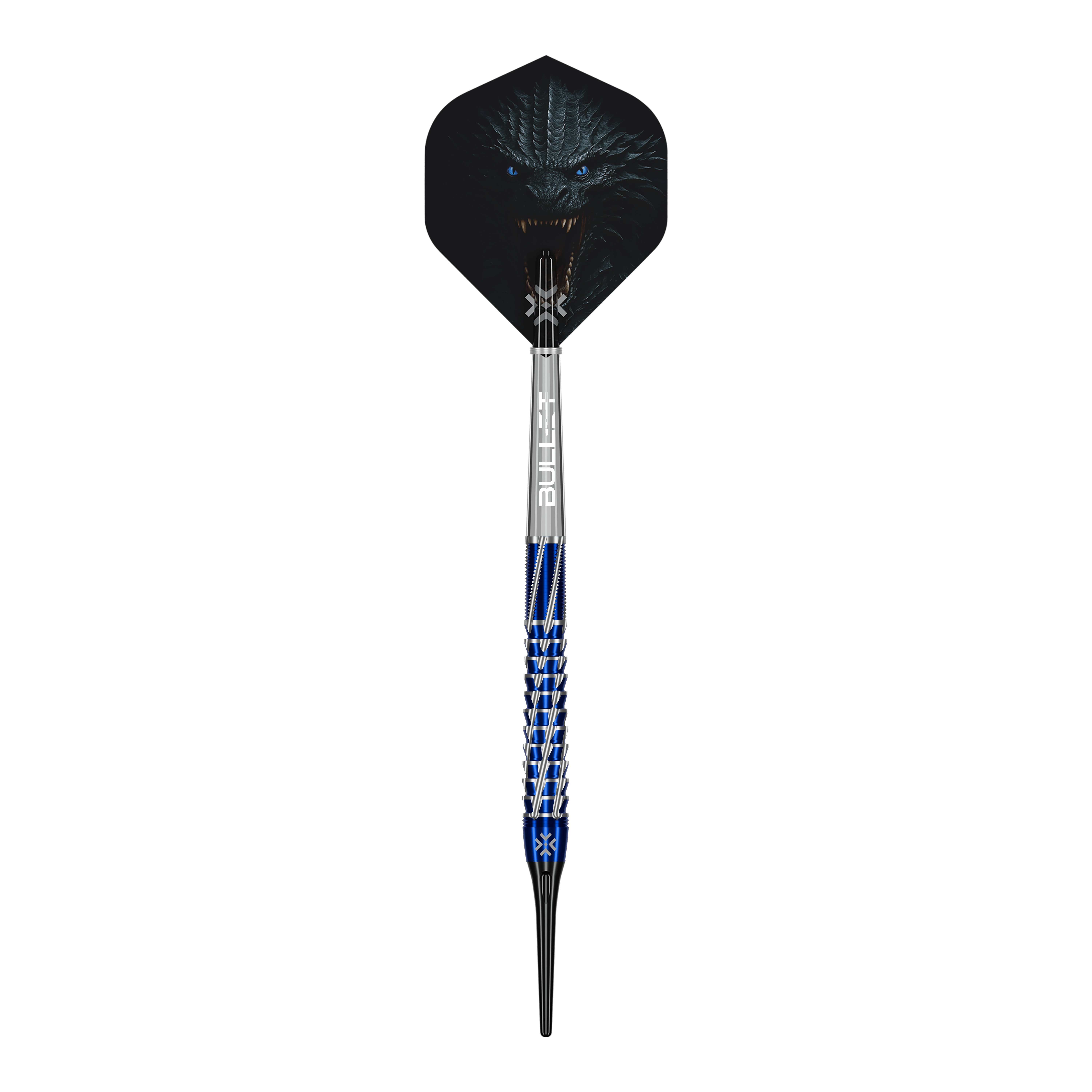 Freccette morbide Bullet Hydra - 20 g Bullet Hydra Softdarts - 20g Darts sind einzeln abgebildet. Man erkennt gut die Oberfläche und die Details des Softdarts.