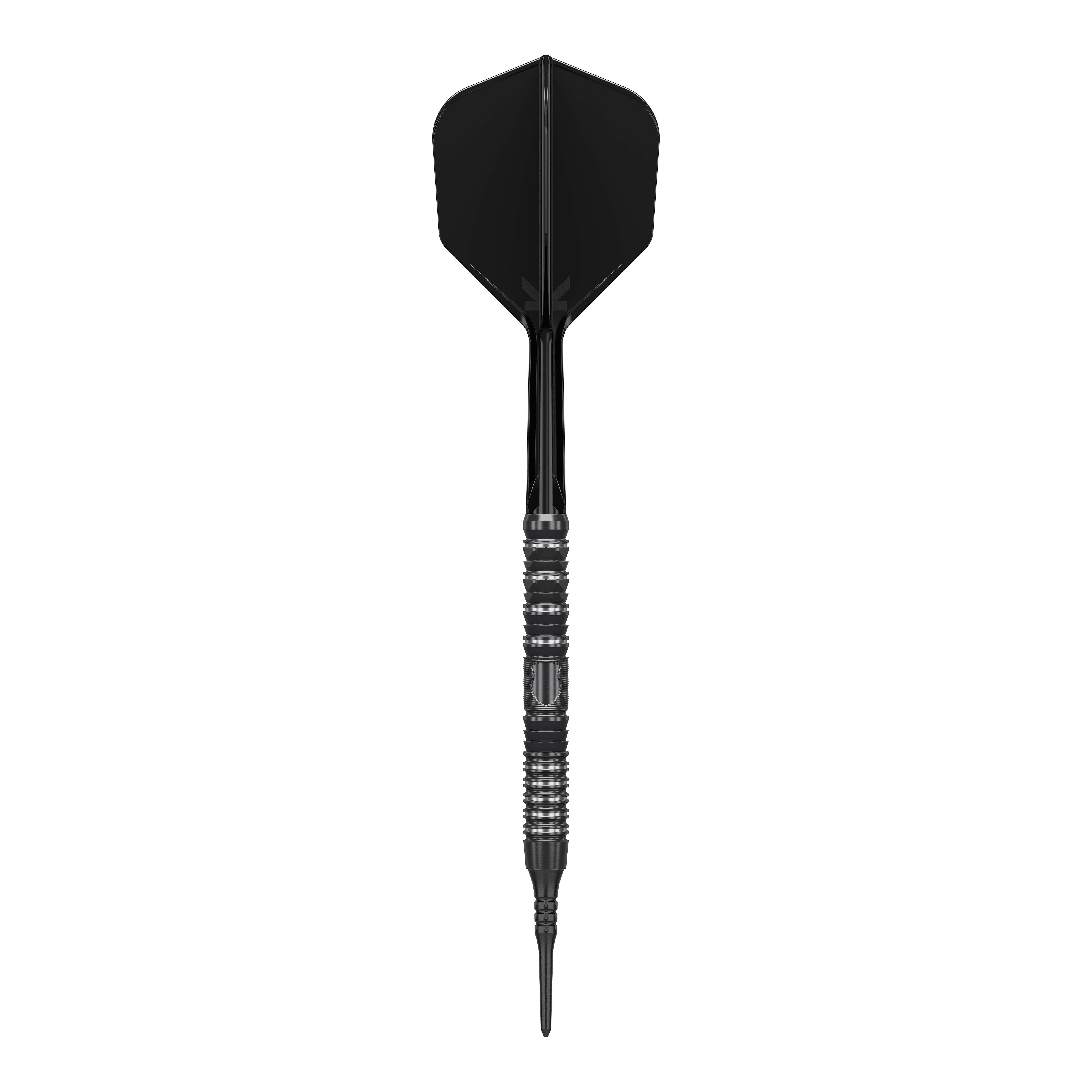 Target Japan Black Marque Draco GEN2 Freccette morbide - 20 g Das Bild zeigt einen schwarzen Softdart der Marke "Target Japan Black Marque Draco GEN2" mit einem Gewicht von 20g. Der Dart hat ein elegantes, modernes Design mit metallischen Akzenten am Griff.