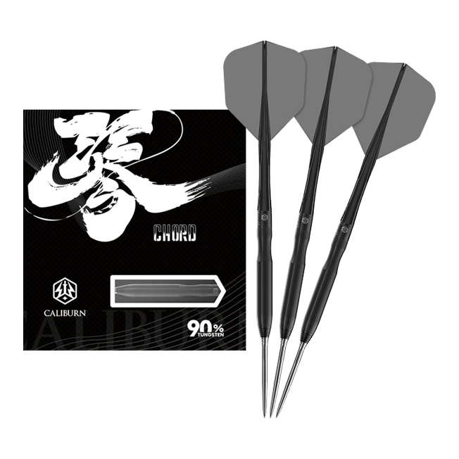 Freccette in acciaio Caliburn Chord C1 - 21,5 g Dieses Bild zeigt den Caliburn Chord C1 Steeldart mit 21,5g in voller Länge. Der Pfeil ist klar und detailliert dargestellt.