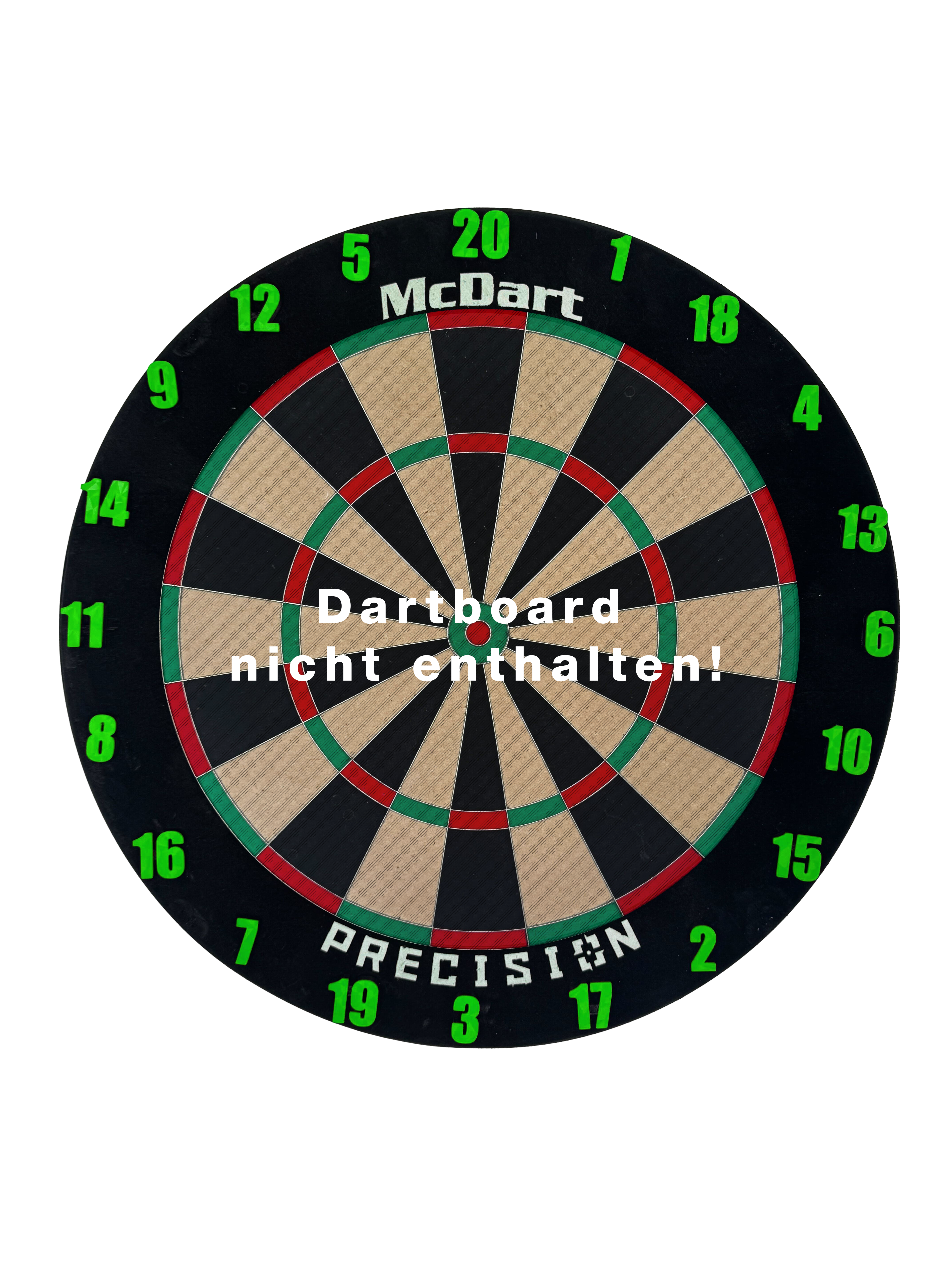 Anelli numerati per freccette McDart / Anello numerato classico Ein klassisches grünes Board ist zu sehen. Das Produkt wirkt schlicht und funktional.