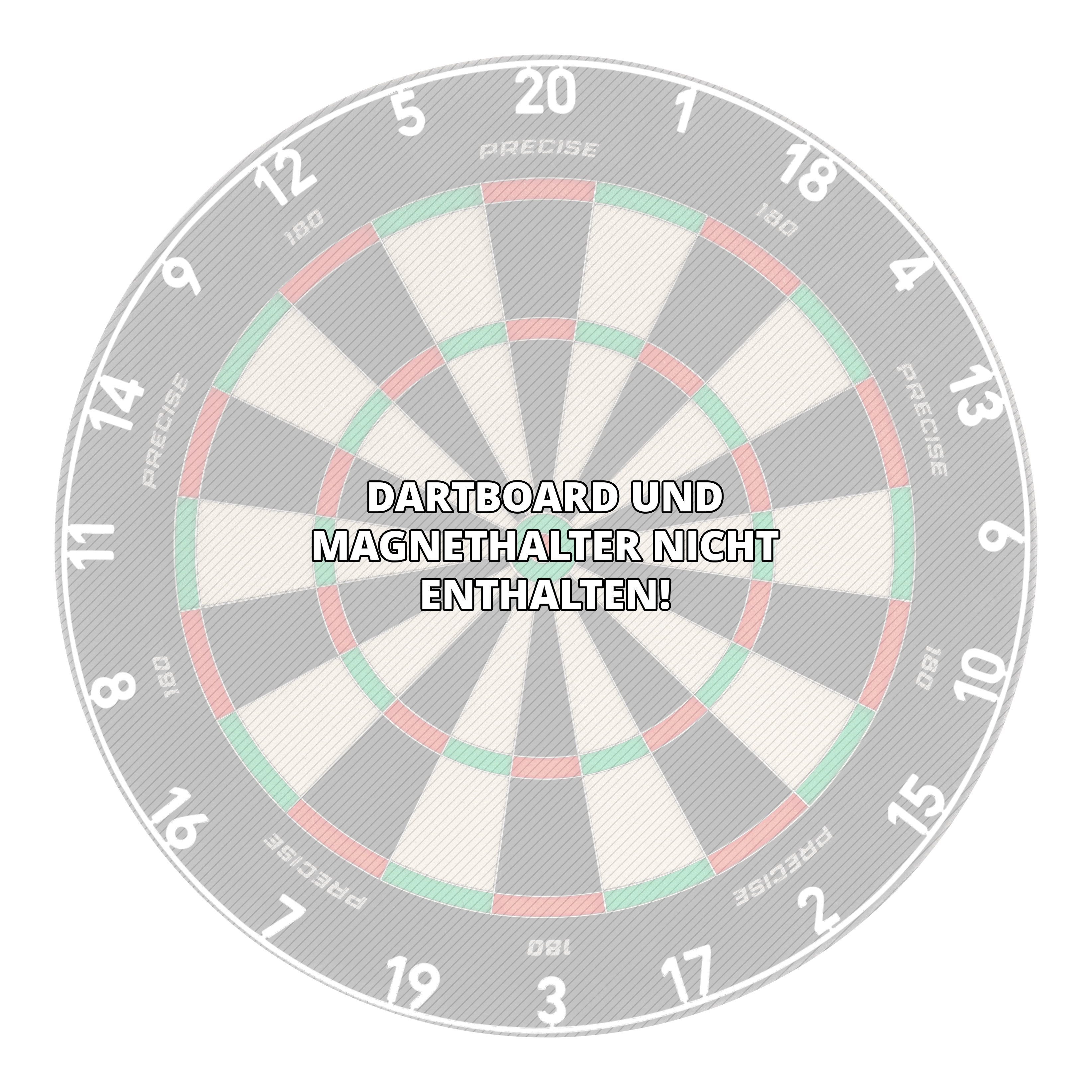 Anello con numero laser tagliato Precise 180 OnePiece Das Bild zeigt einen Zahlenring, Classic White, für ein Dartboard. Das Produkt wird genutzt, um die Felder des Dartboards zu markieren.
