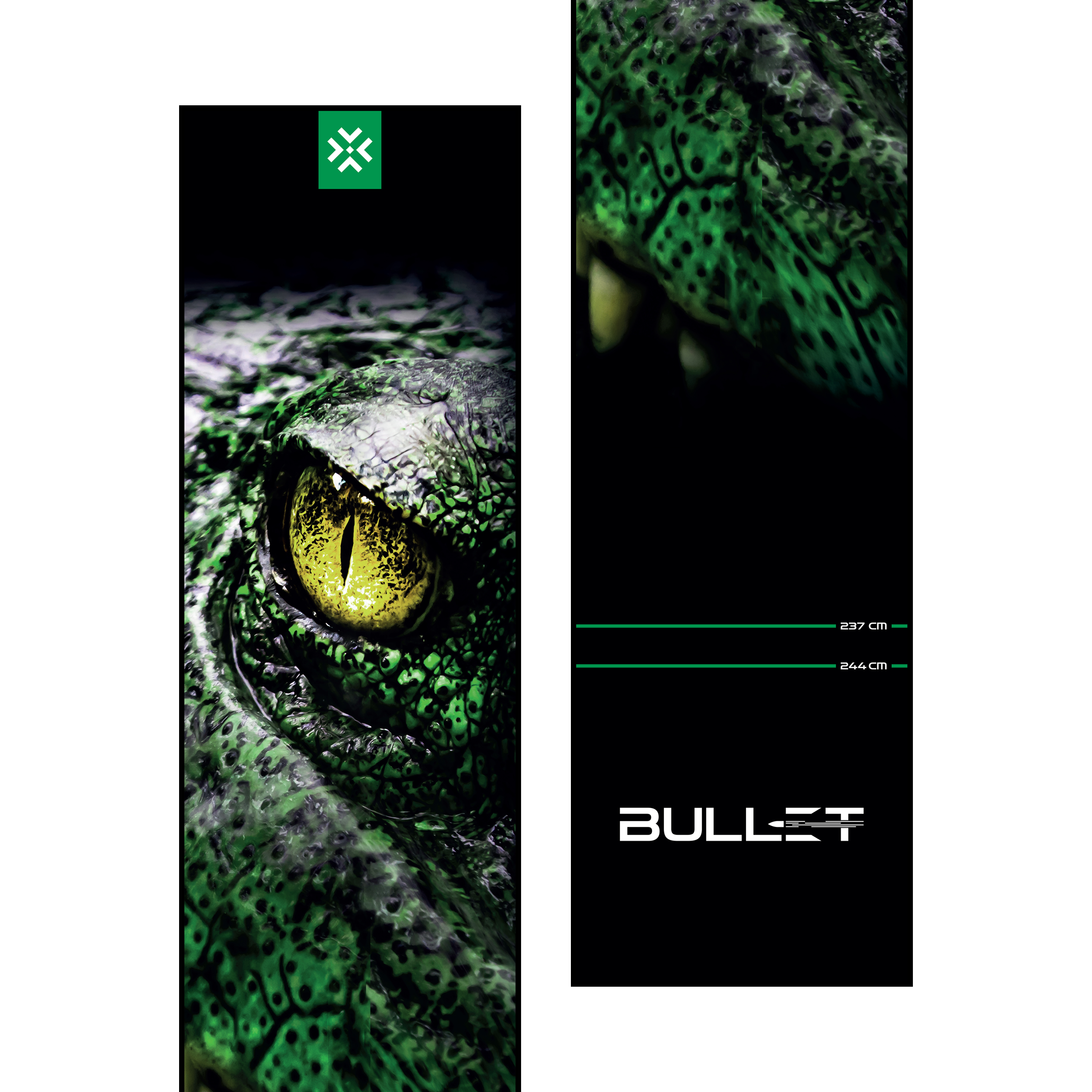 Tappetino per freccette Bullet Gator Dieses Bild zeigt erneut die Bullet Gator Dartmatte. Sie ist für den Gebrauch beim Dartspiel gedacht und bietet Stabilität.
