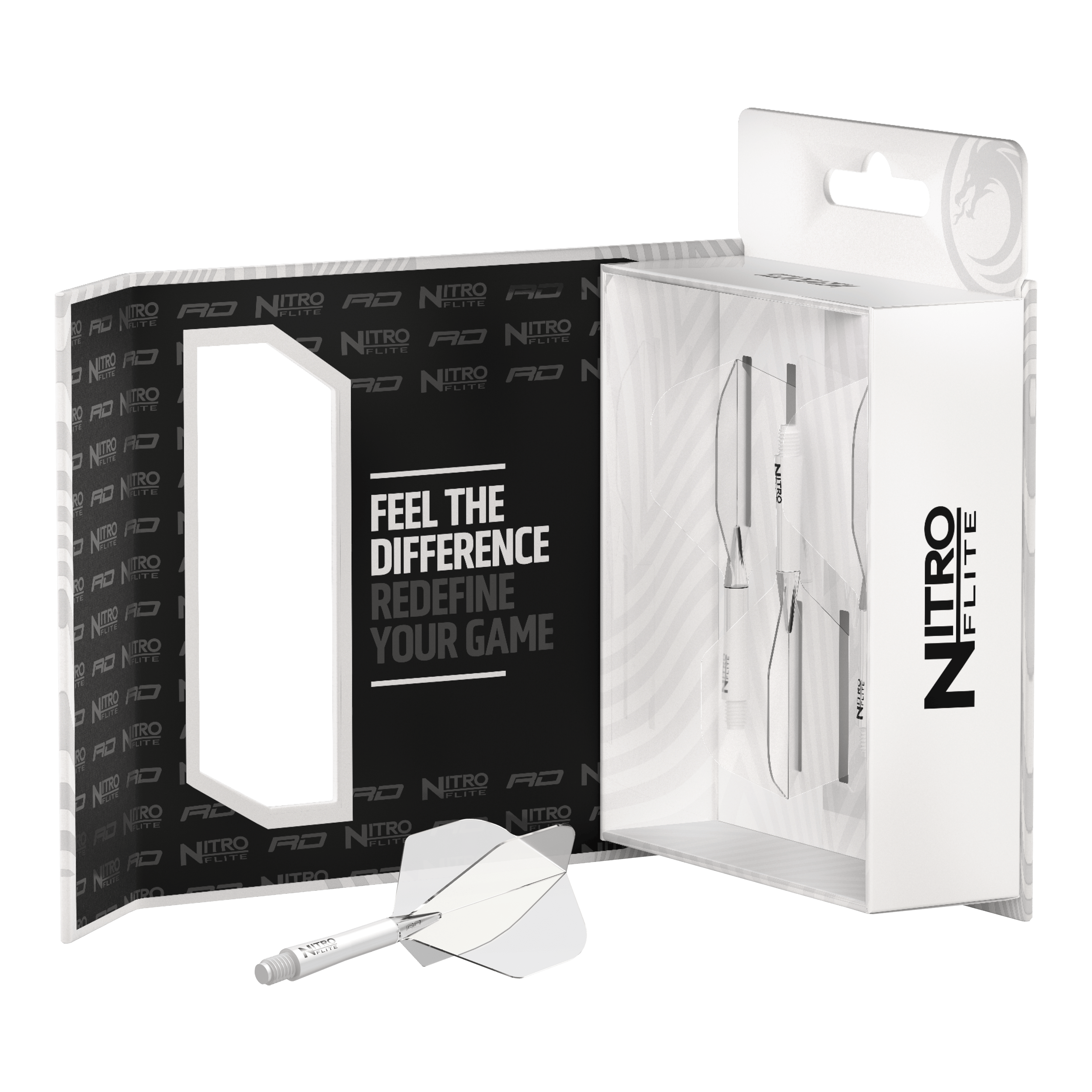 Red Dragon Nitro Flite - White Shaft Clear No2 Flights