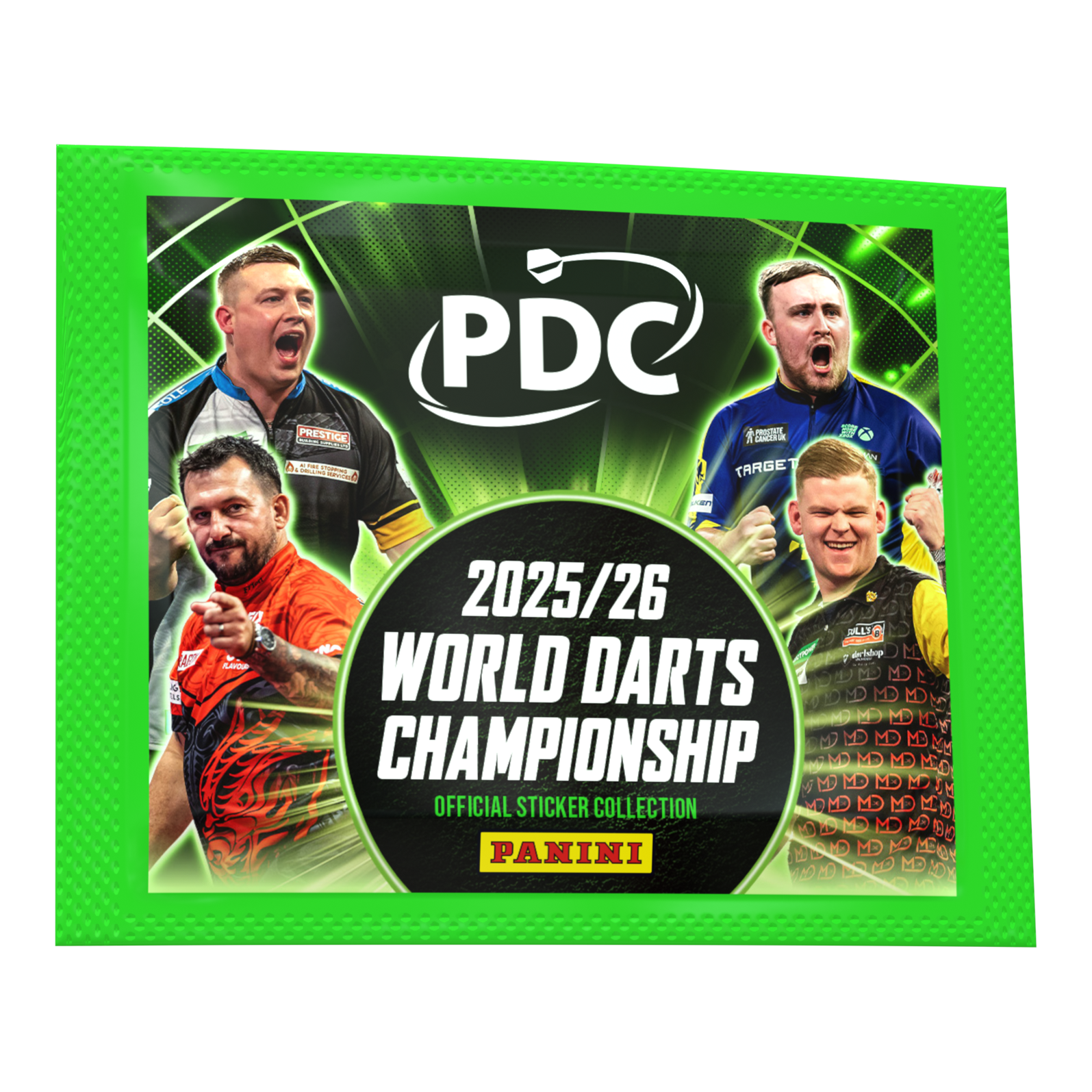 Panini PDC World Darts Championship 2025/26 - Pacchetto adesivi Panini PDC World Darts Championship 2025/26 - Sticker Pack. Dieses Stickerpaket ist Teil der offiziellen Panini-Sammelkollektion.