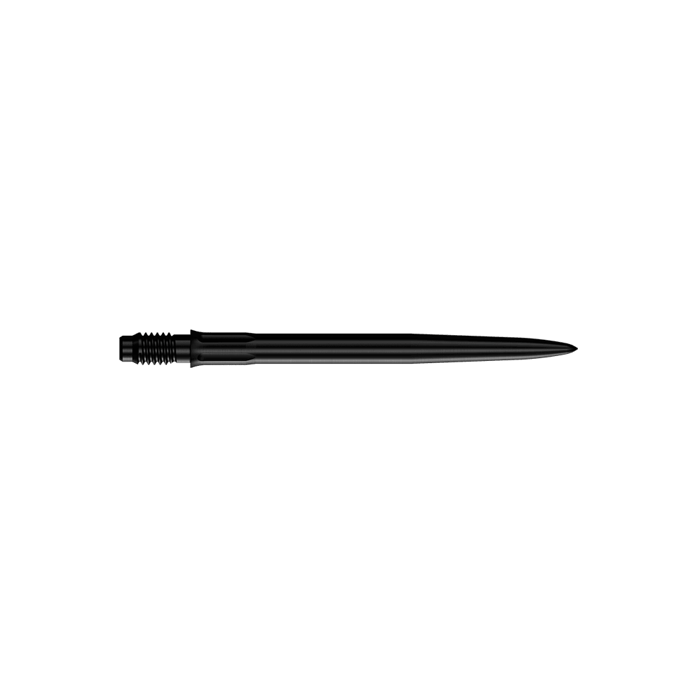 Punte per freccette Mission R2.5 Rapid Point SM1 - Nere Das Bild zeigt schwarze Dartspitzen mit einer Länge von 30 mm. Es sind zwei Spitzen abgebildet.