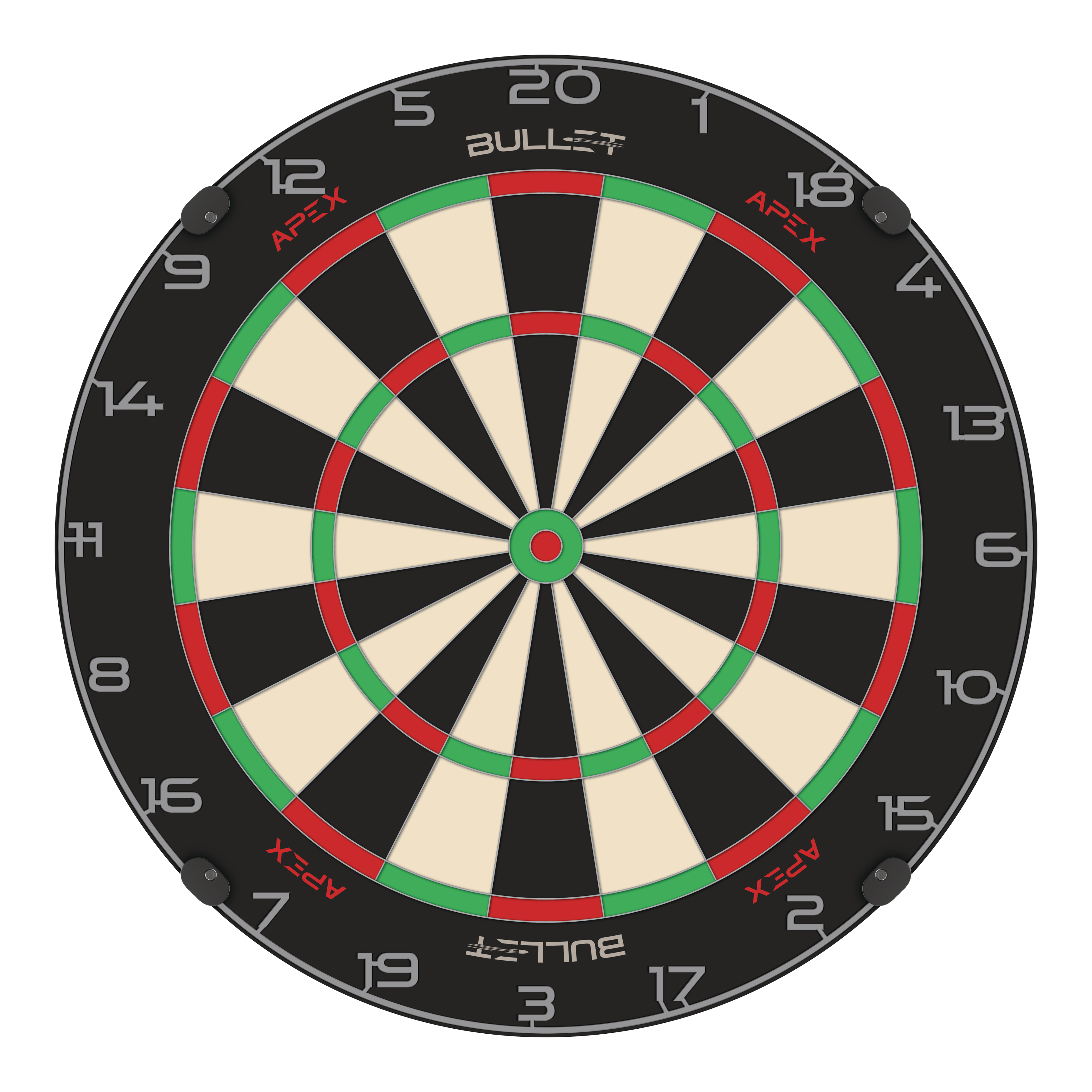 Bersaglio per freccette in acciaio Bullet Apex Abgebildet ist das Bullet Apex Steeldartboard. Das Produkt wird deutlich dargestellt.