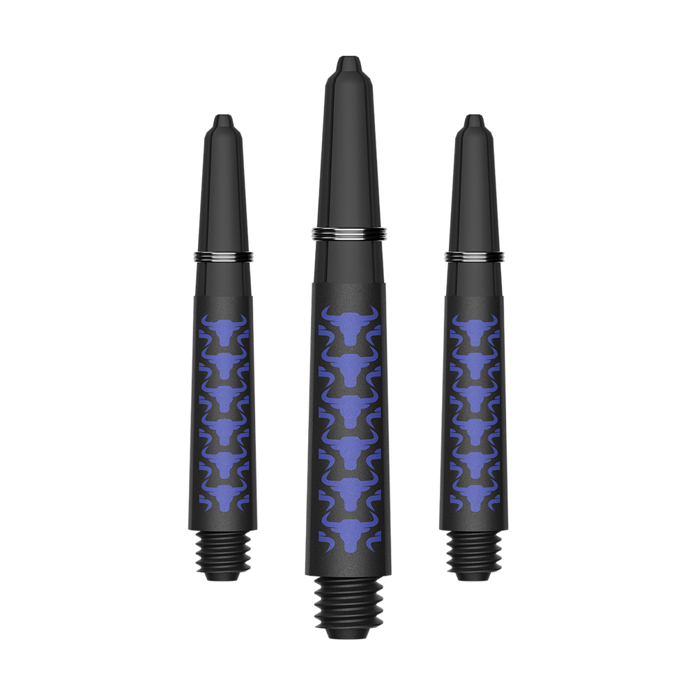 Aste in carbonio Bulls NL Capo - Blu Zu sehen sind BullsNL Capo Carbon Shafts in Blau, Größe Short 34mm. Das Produkt ist ein Set aus Kohlefaser-Dartschäften.