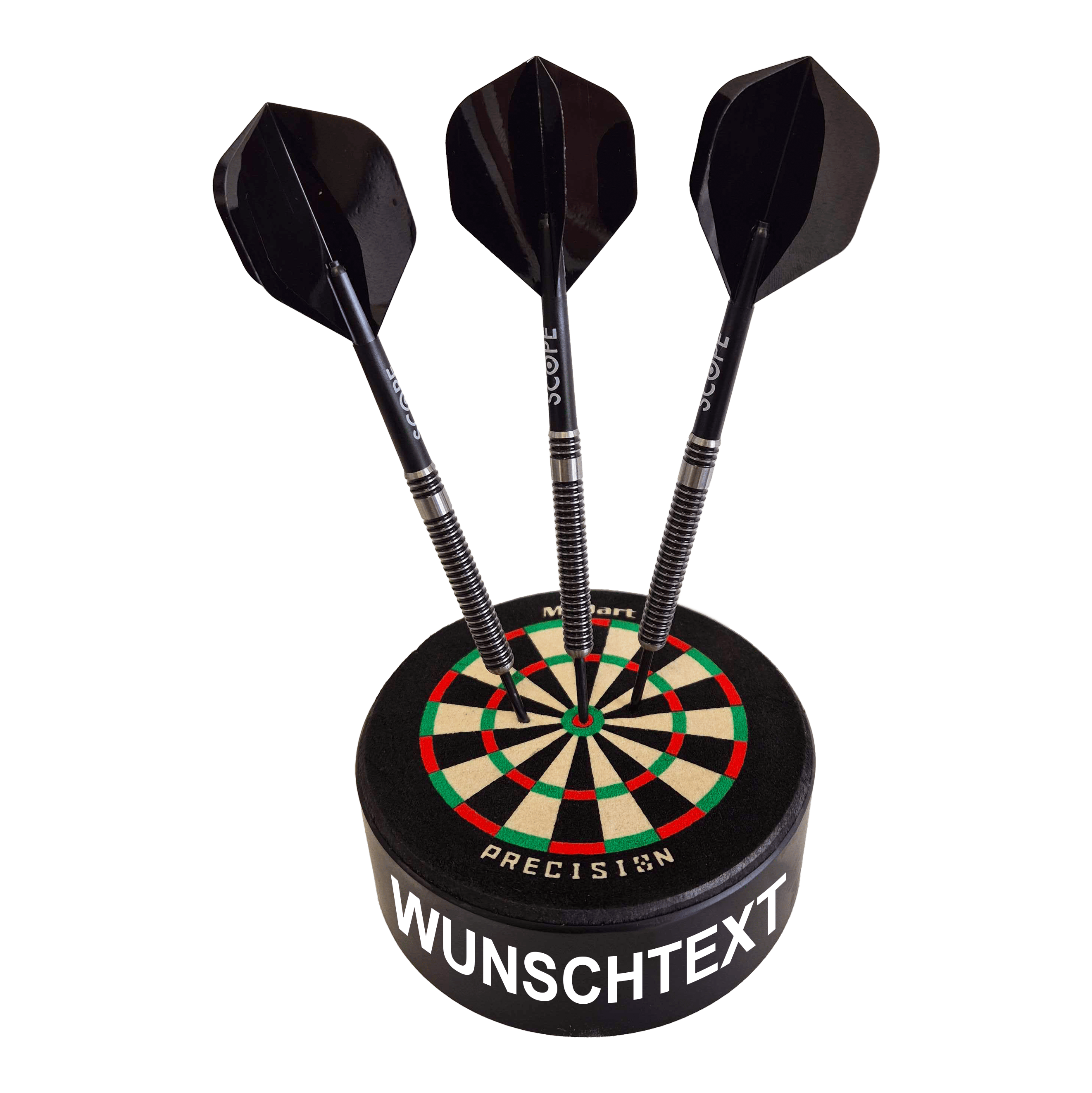 Bersaglio mini McDart Precision con testo personalizzato Hier ist ein Produktfoto mit dem Dateinamen 765_McDart_Mini_Precision_Dartboard_Darthalter_1_Arial zu sehen. Weitere Produktdetails sind nicht verfügbar.