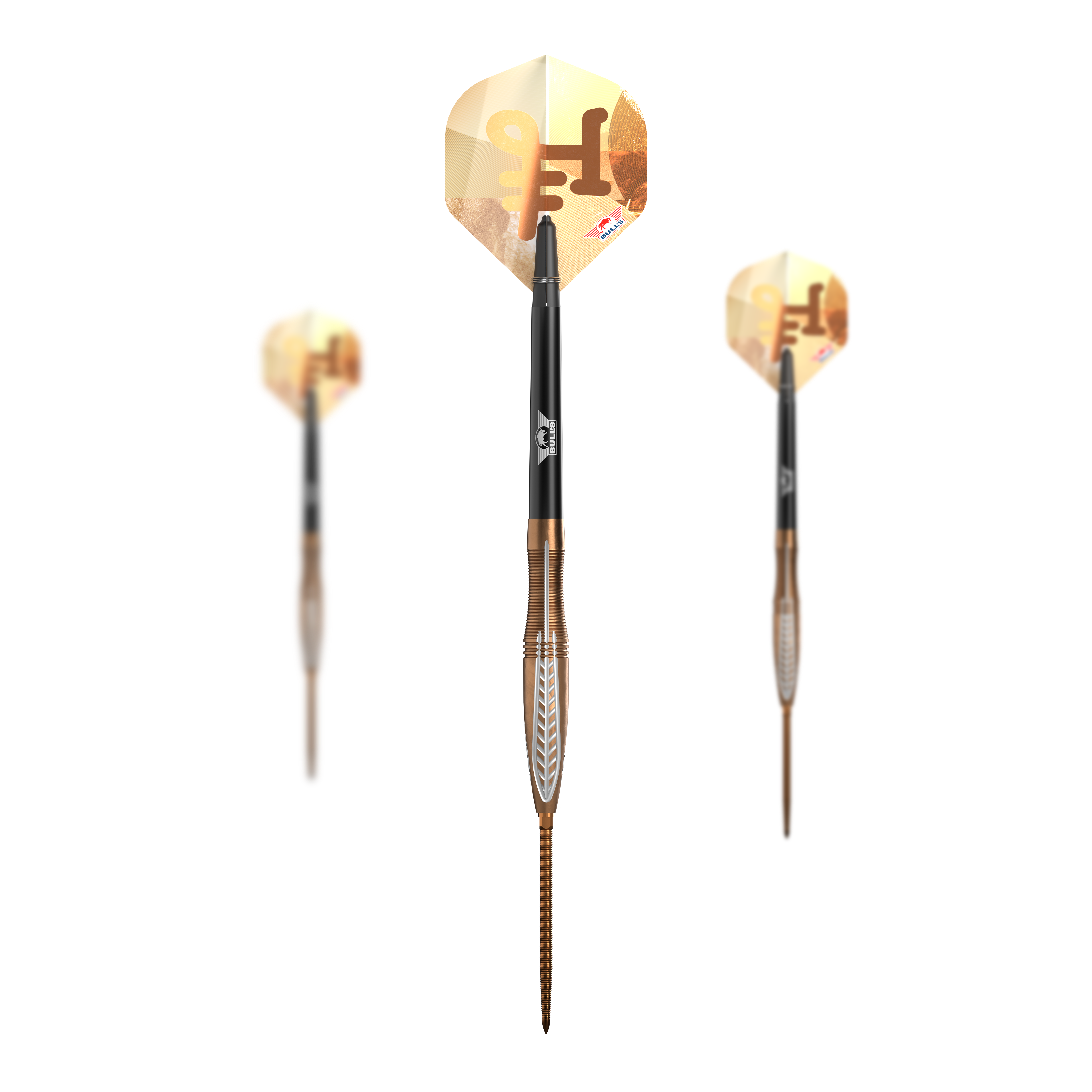 Freccette in acciaio convertibili Bulls NL Bronzo Flux Abgebildet sind Bulls NL Bronzo Flux Convertible Point Steeldarts. Das Set eignet sich für alle Dartspieler.