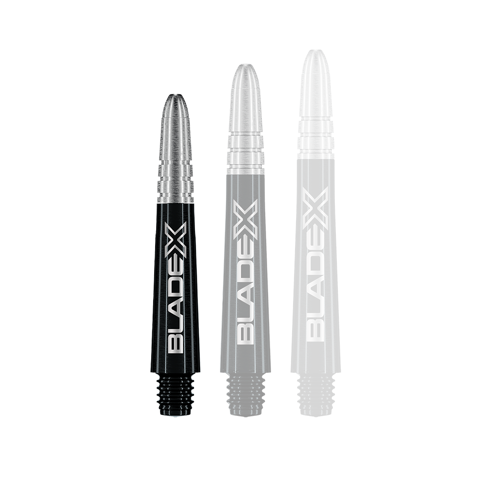 Winmau Vecta Blade X Shafts - Nero Bild von Winmau Vecta Blade X Shafts in Schwarz mit 34mm Länge. Die Dartschäfte sind schlank und modern gestaltet.