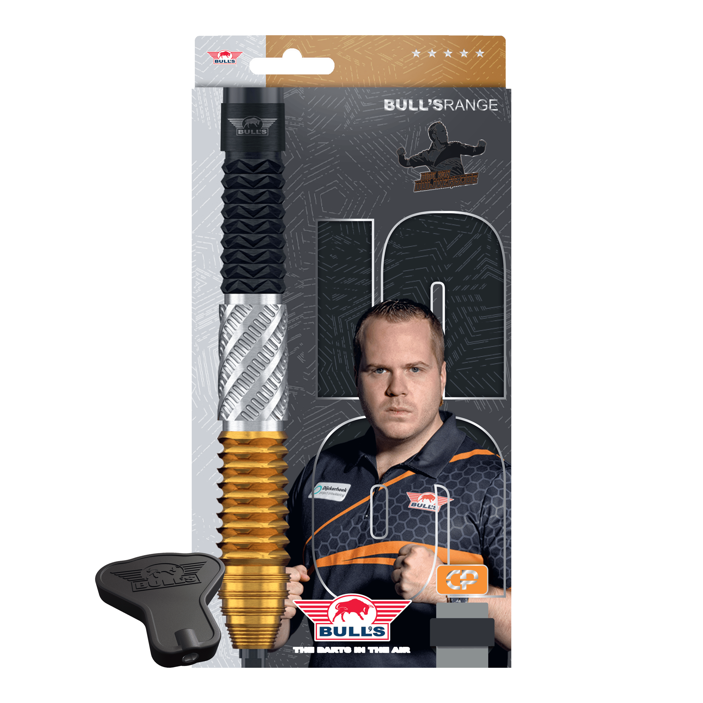 Die Bulls NL Dirk Van Duijvenbode 95% Convertible Points Steeldarts sind hochwertige Darts mit austauschbaren Spitzen. Sie bieten Präzision und Flexibilität für erfahrene Dartspieler.