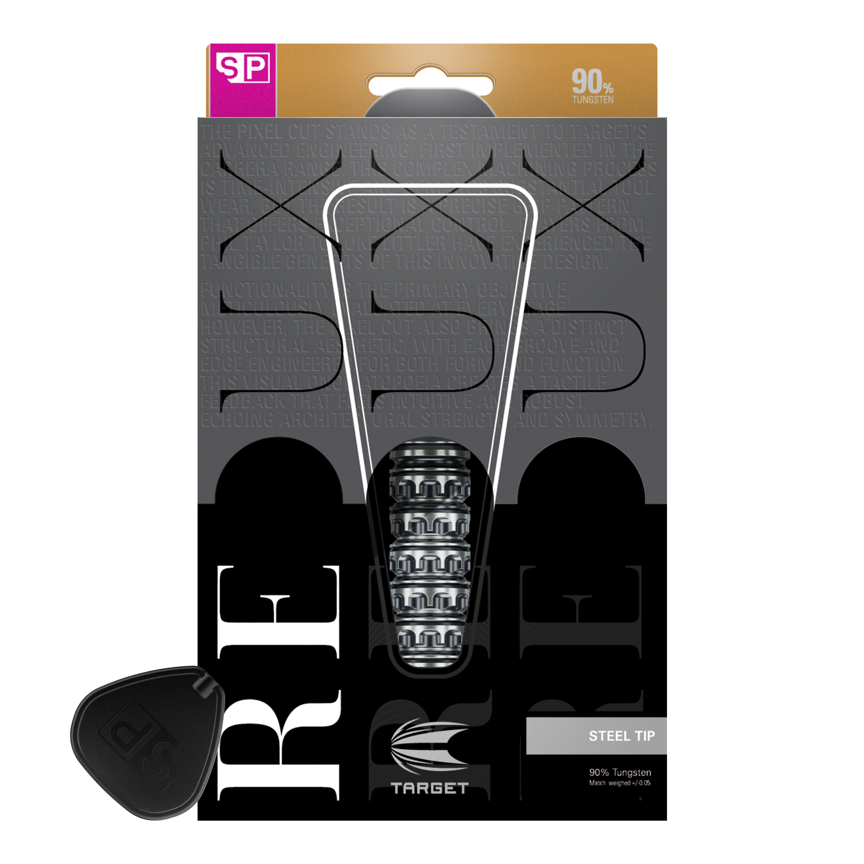 Abgebildet sind die Target Redux 01 Swiss Point Steeldarts. Die Steeldarts zeichnen sich durch ihr modernes Design aus.