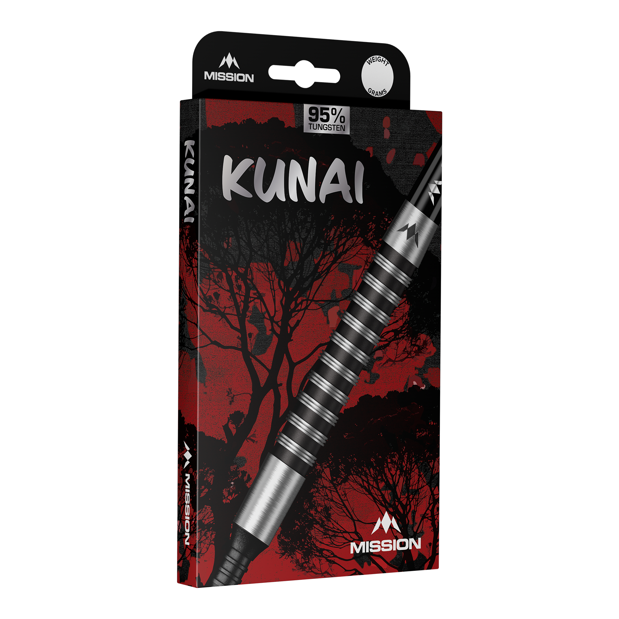 Freccette Mission Kunai in acciaio PVD nero - 23 g Hier wird Mission Kunai Black PVD Steeldarts - 23g dargestellt. Die Steeldarts bestehen aus schwarzem Material und wiegen 23 Gramm.