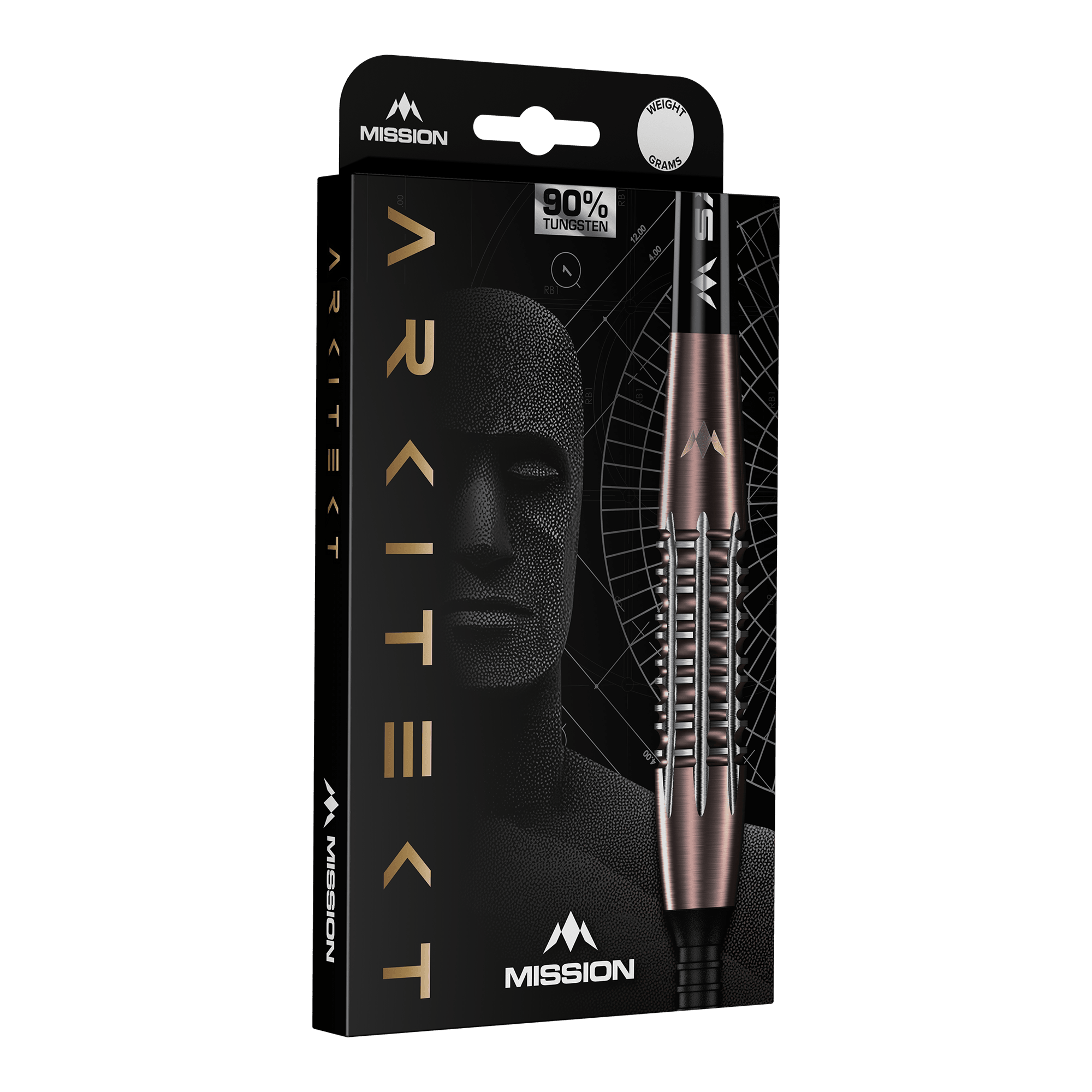 Mission Arkitekt Bronzo Silice PVD Steeldarts - 23,5 g Abgebildet ist Mission Arkitekt Bronze Silika PVD Steeldarts - 23,5g. Die Darts besitzen ein glänzendes bronzenes Finish.