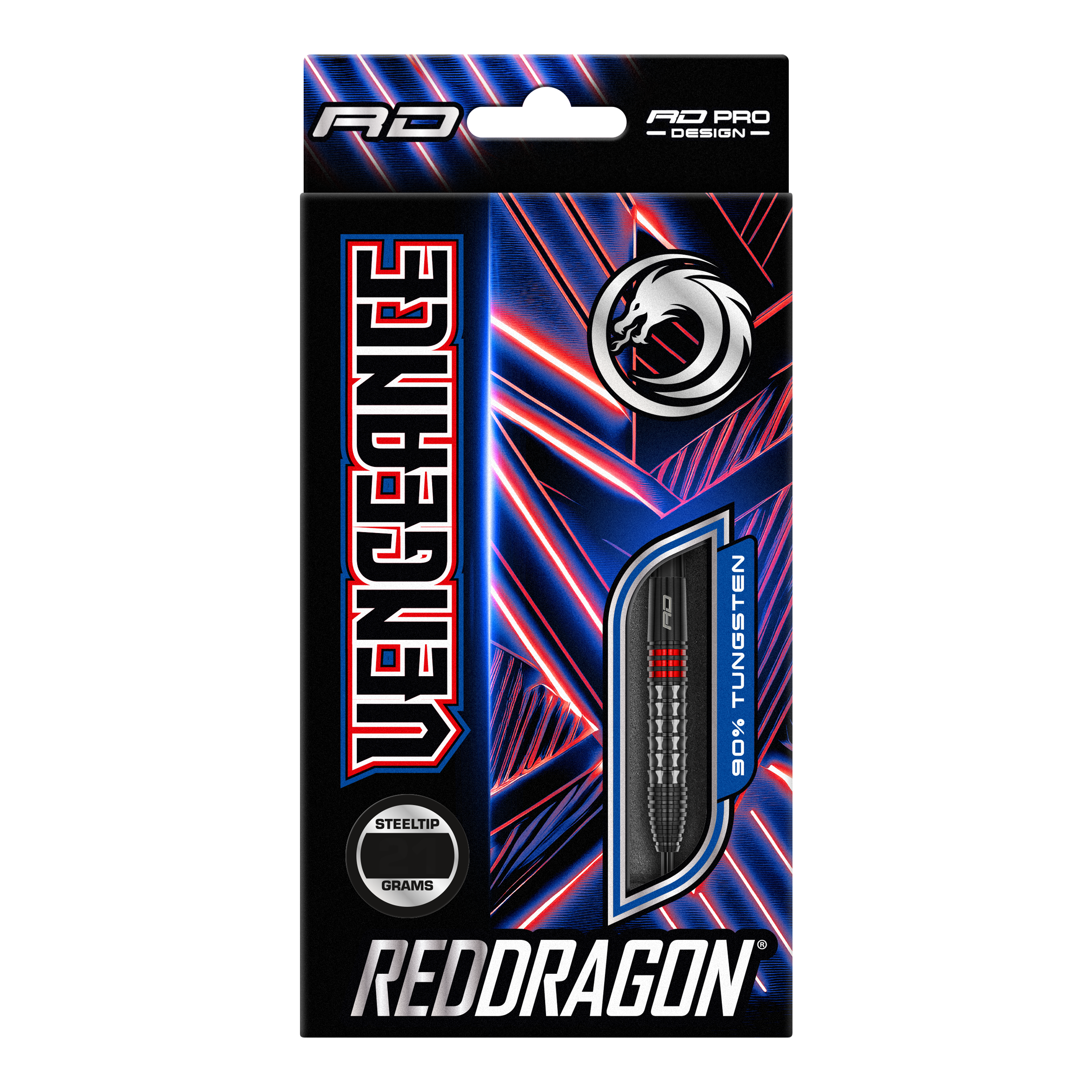 Freccette in acciaio rosso Red Dragon Vengeance