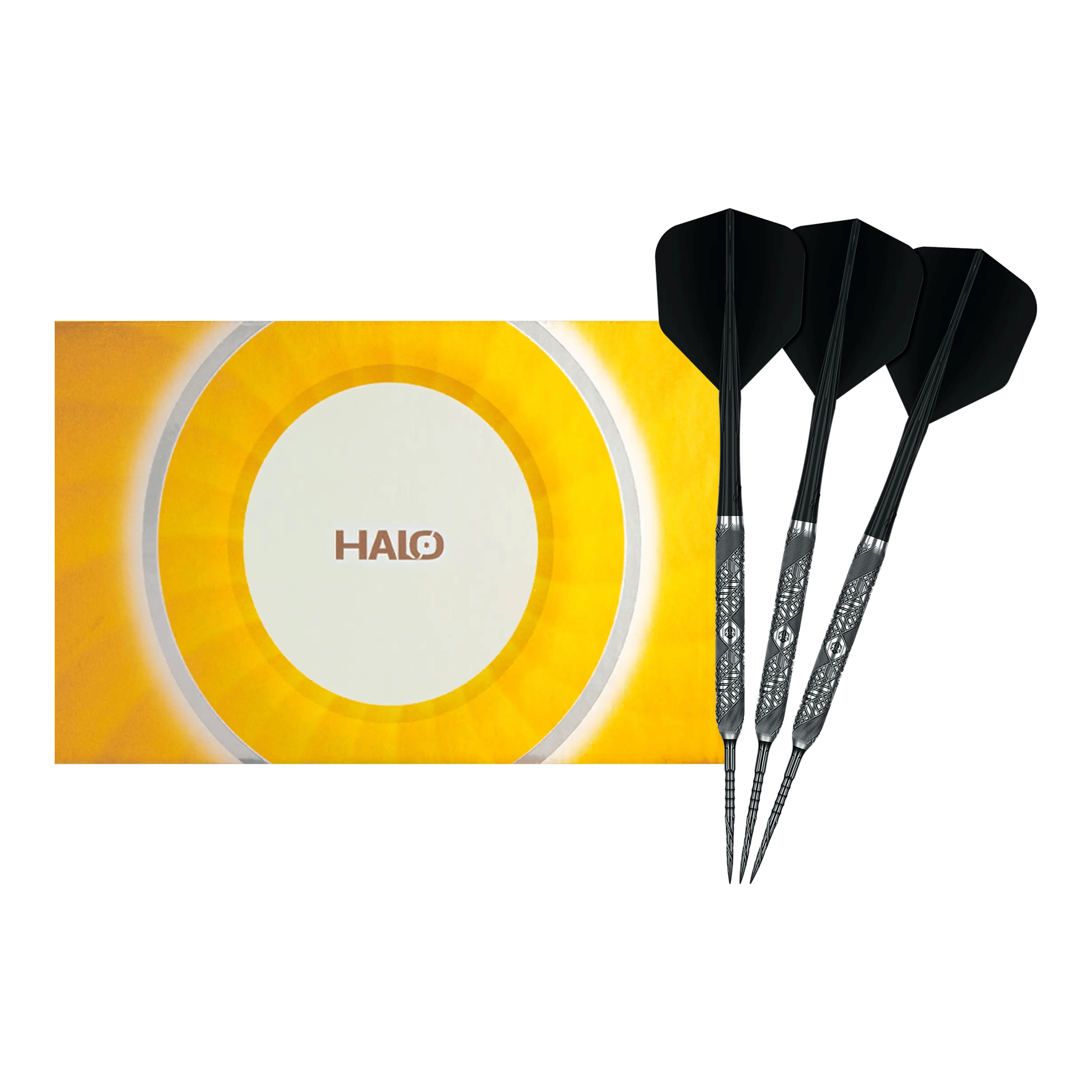 Freccette in acciaio Caliburn Halo H3 - 21,5 g Abgebildet sind die Caliburn Halo H3 Steeldarts mit 21,5g als vollständiger Satz. Die Darts werden komplett gezeigt.