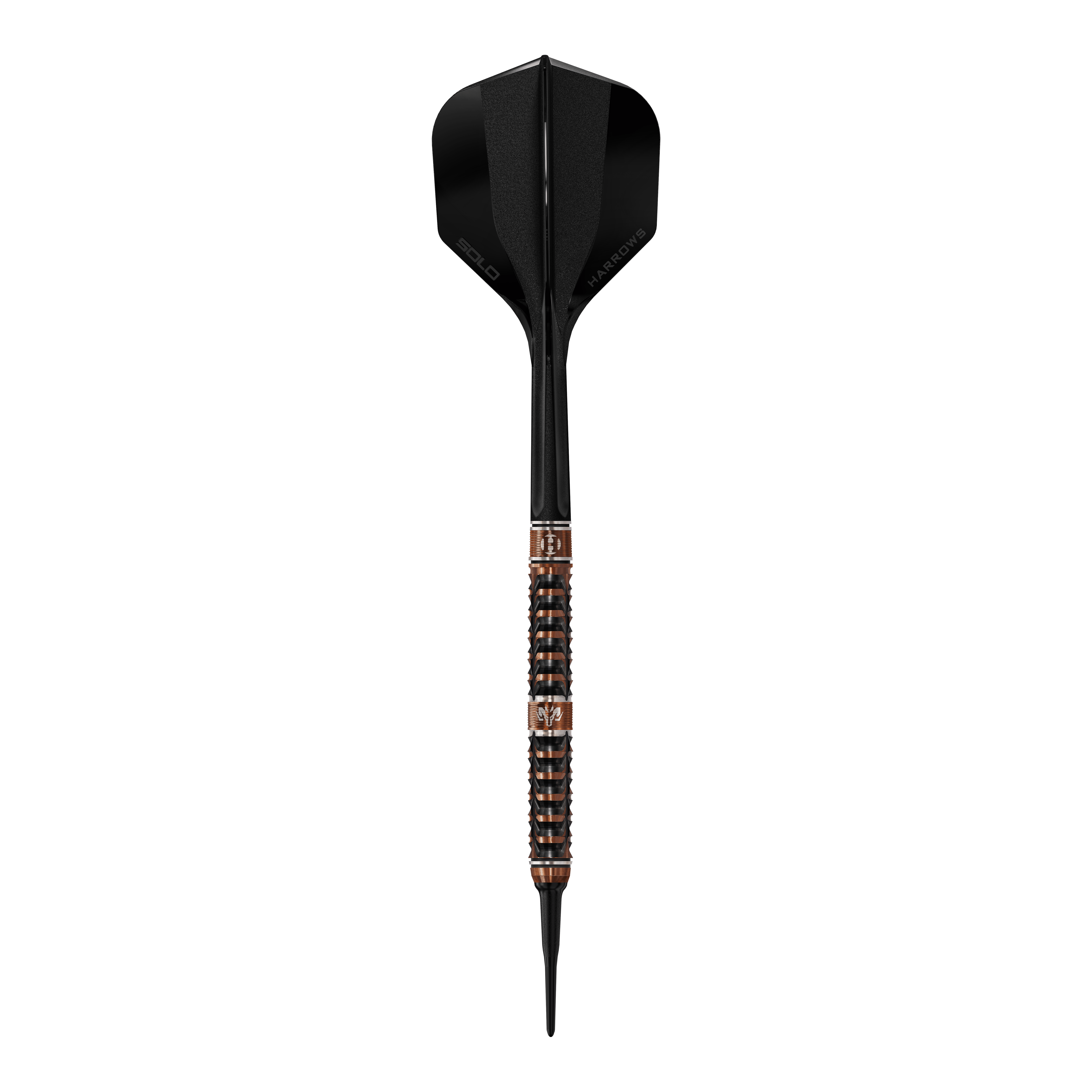 Freccette morbide Harrows Tungsten Trinity Die Abbildung zeigt Harrows Wolfram Trinity Softdarts. Die Softdarts werden aus der Nähe präsentiert.