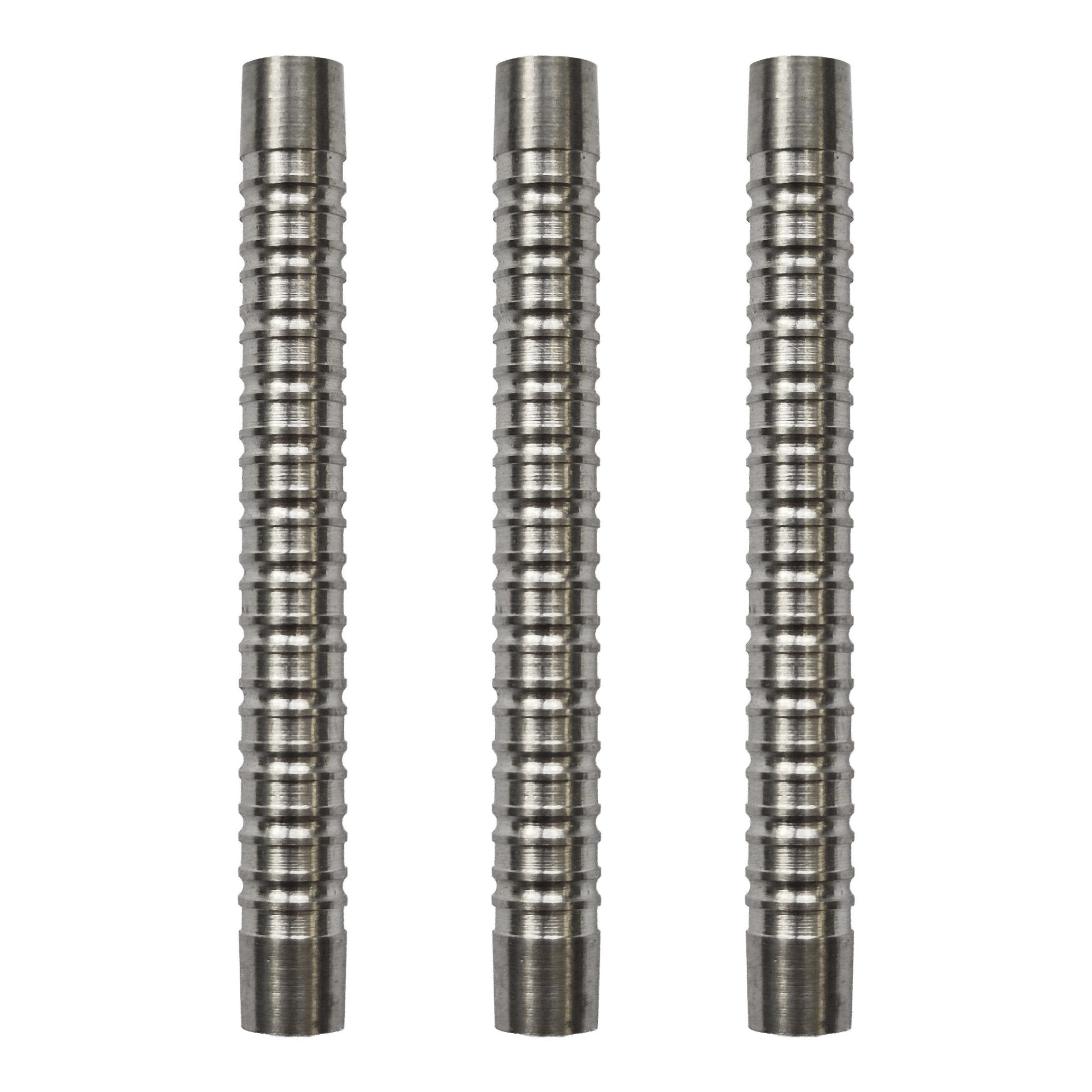 Bersagli morbidi McDart a doppio anello - 18 g Das Bild stellt ein Set von McDart Double Ring Softdart Barrels - 18g dar. Die Dart-Barrels sind zusammen in einer Reihe dargestellt.