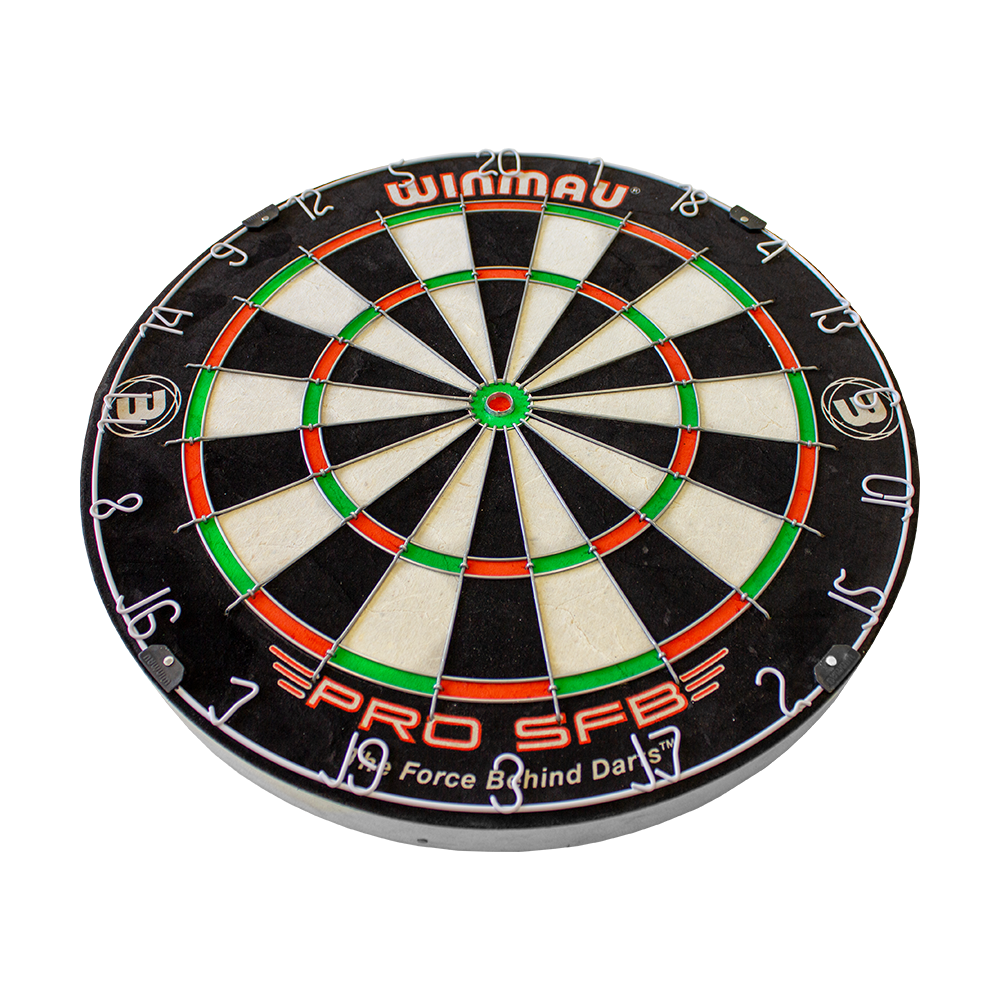 1602_Winmau_Pro_SFB_Dartboard_2 Winmau Pro SFB Dartboard aus Frontalansicht. Die Boardaufteilung ist deutlich dargestell.