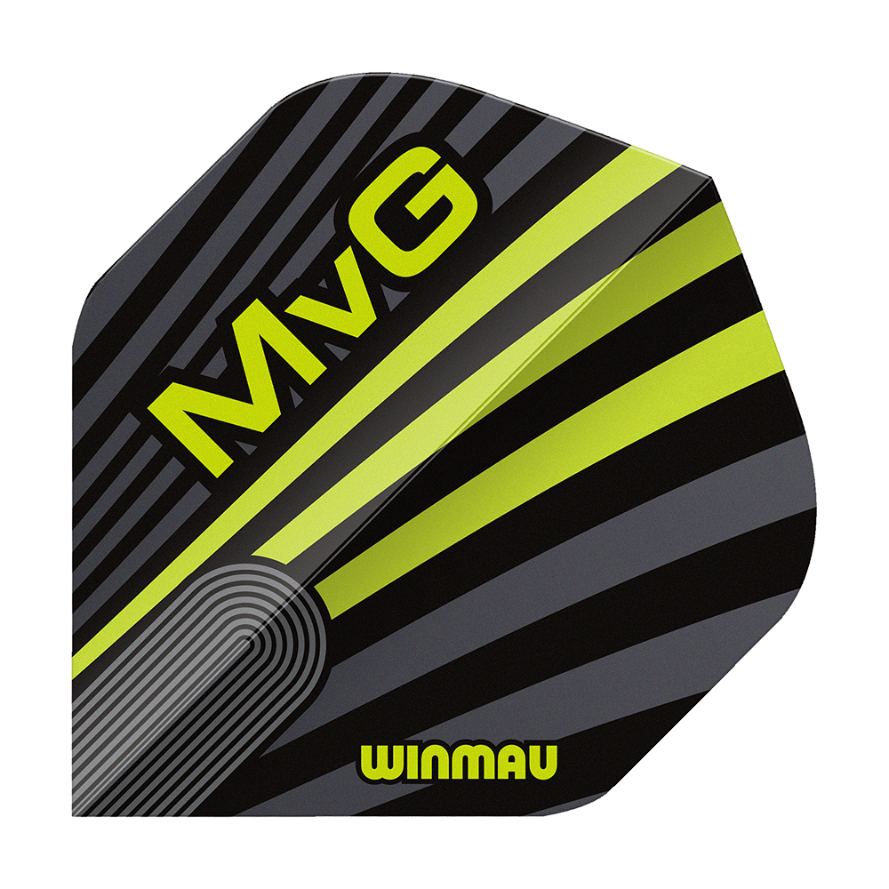 Voli standard Winmau Prism Delta MvG Grigio Verde No2 Winmau Prism Delta MvG Grey Green No2 Standard Flights sind abgebildet. Das Produkt hat einen auffälligen Look.