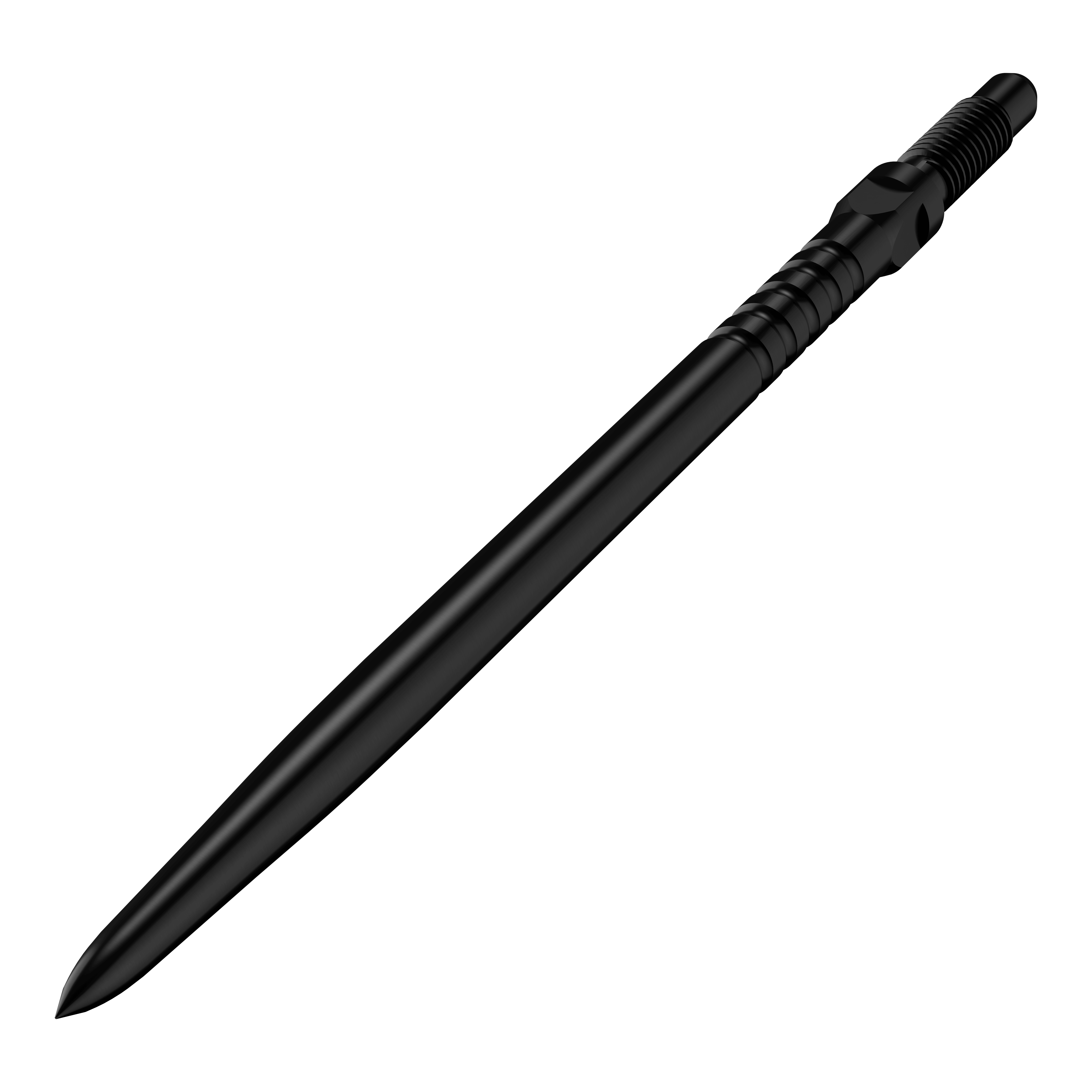 Das Bild zeigt eine Dartspitze als Zubehör. Es handelt sich um BullsNL Convertible Point mit Ringed Grip in Schwarz und 40mm Länge.
