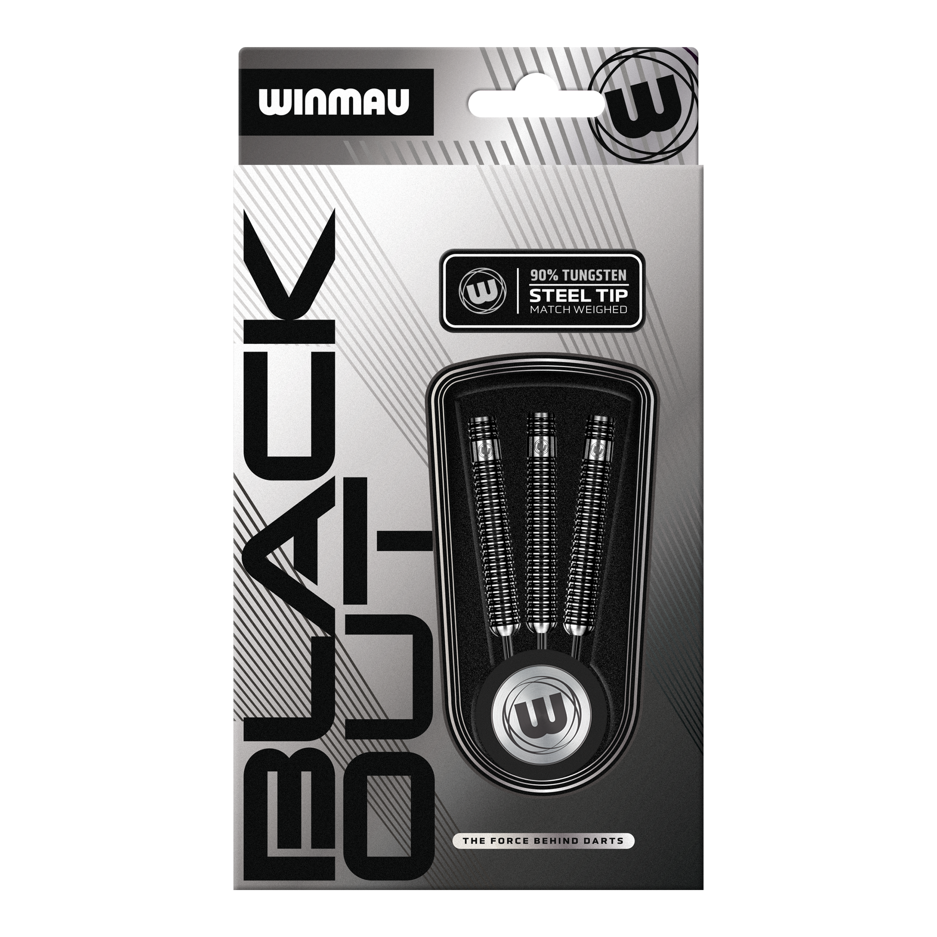 Freccette in acciaio Winmau Blackout Variant 1 Das Bild zeigt die Winmau Blackout Variante 1 Steeldarts. Diese Steeldarts sind aus Tungsten gefertigt und für Präzision entwickelt.