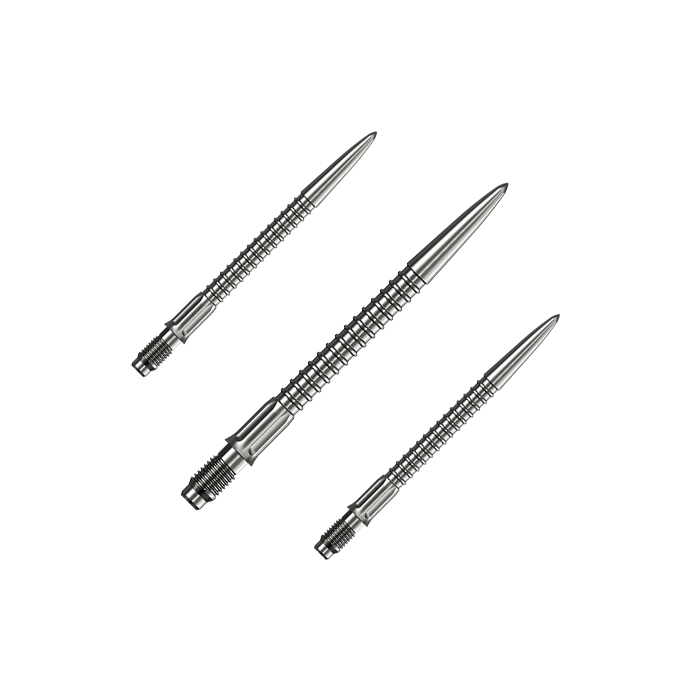 Punte per freccette Mission R2.5 Rapid Point GV1 - Argento Abgebildet ist ein Set Mission R25 Rapid Point GV1 Dartspitzen in Silber mit 30mm Länge. Das Set eignet sich als Zubehör für Dartspieler.
