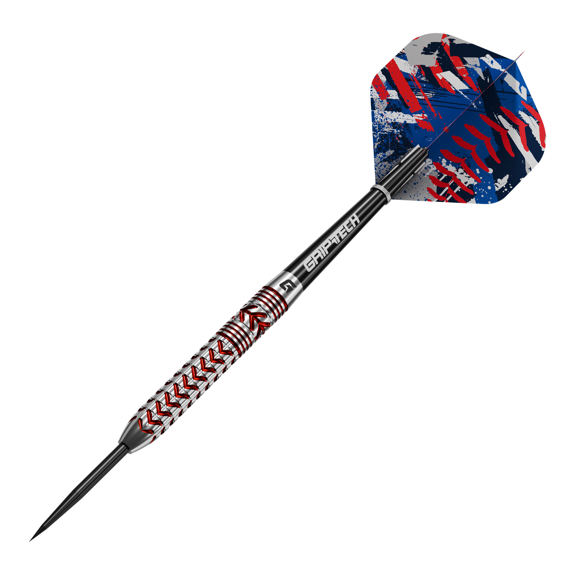 Freccette curve in acciaio GOAT Abgebildet sind die GOAT Curveball Steeldarts. Die Steeldarts werden aus einer anderen Perspektive gezeigt.